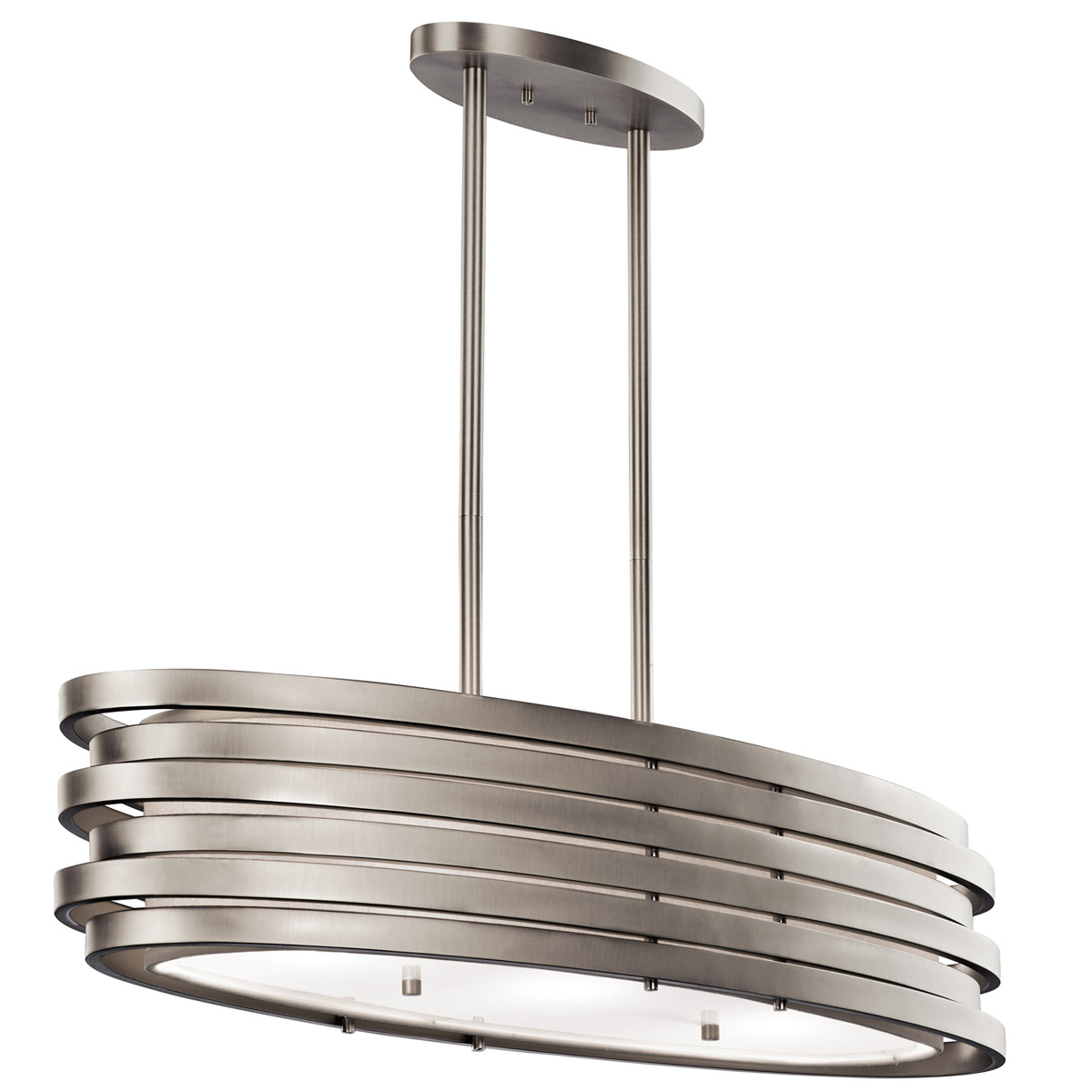 Roswell 3 Light 12.25 inch Brushed Nickel Chandelier Oval Pendant Ceiling Light