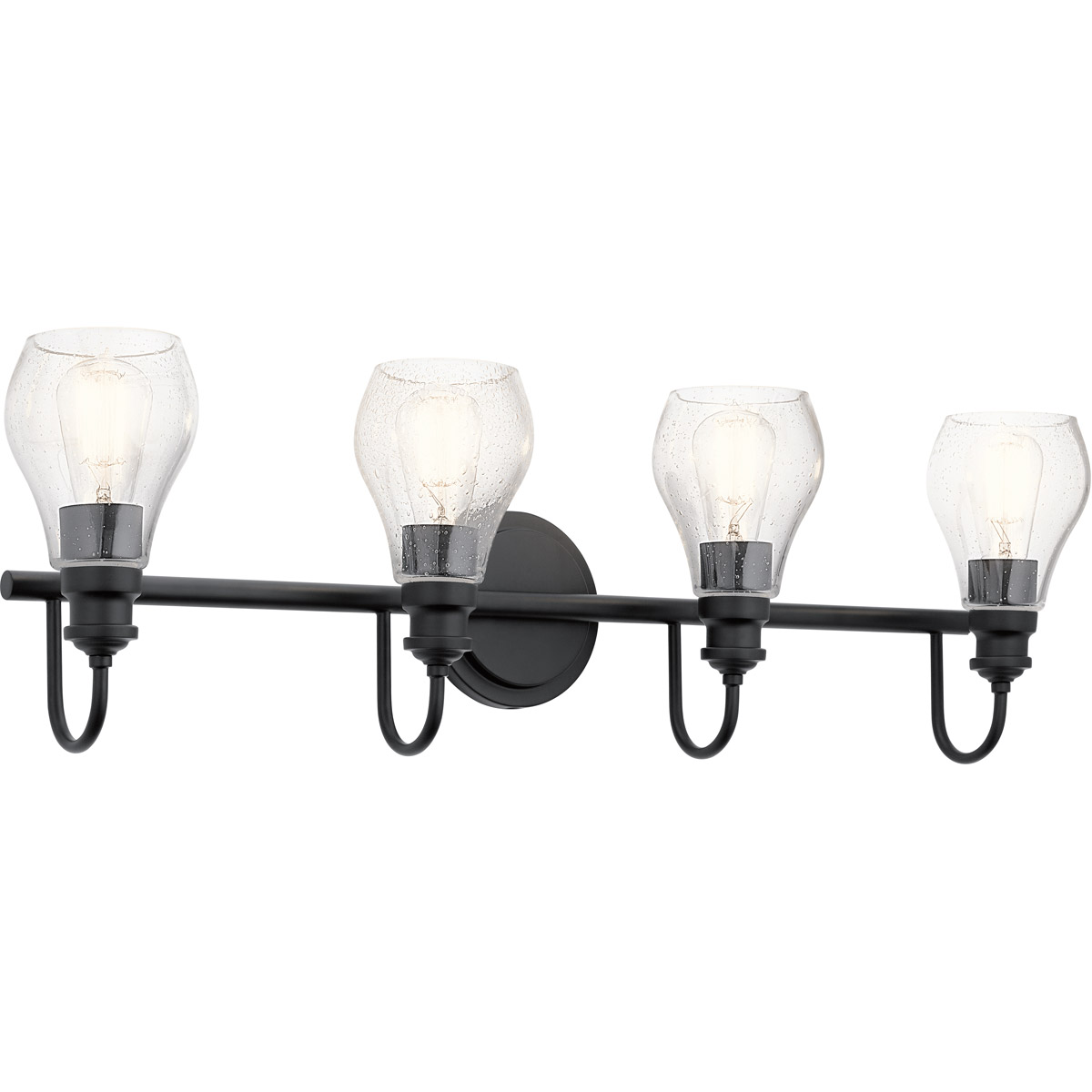 Greenbrier 4 Light 33 inch Black Wall Mt Bath 4 Arm Wall Light