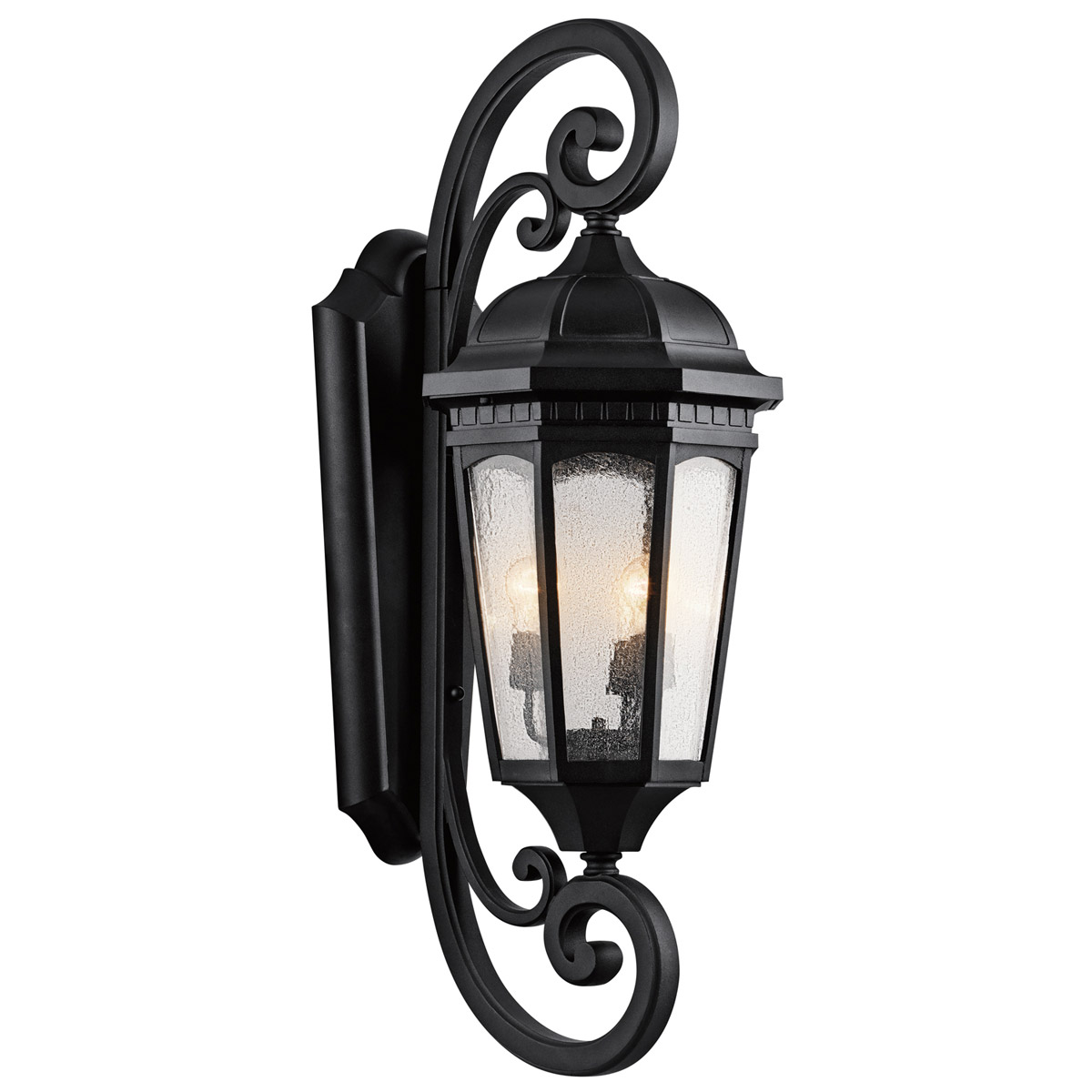 Courtyard 3 Light 40 inch Textured Black Outdoor Wall, X-Large
