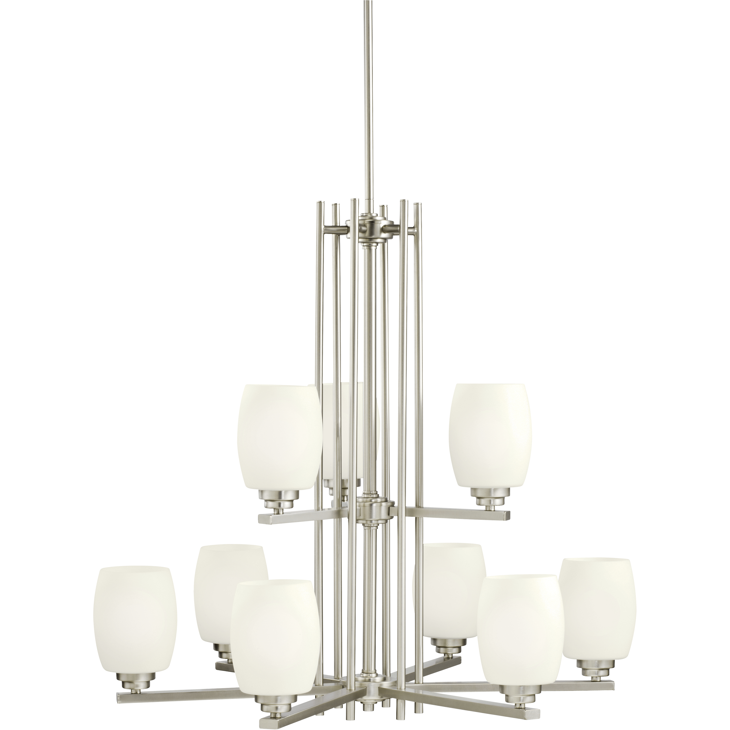 Eileen 9 Light 30 inch Brushed Nickel Chandelier 2 Tier Ceiling Light, 2 Tier