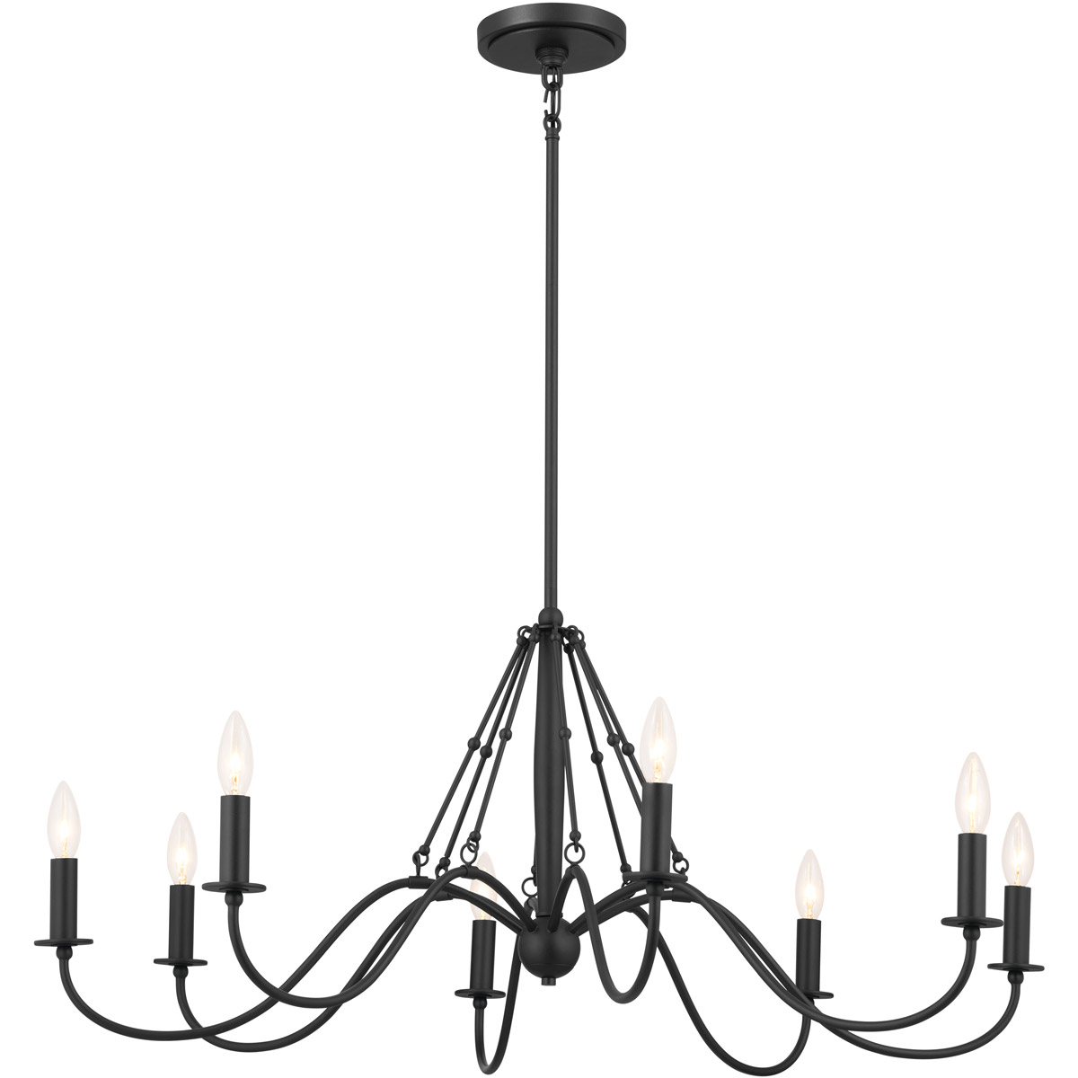 Homestead Freesia 8 Light 38 inch Textured Black Chandelier Ceiling Light