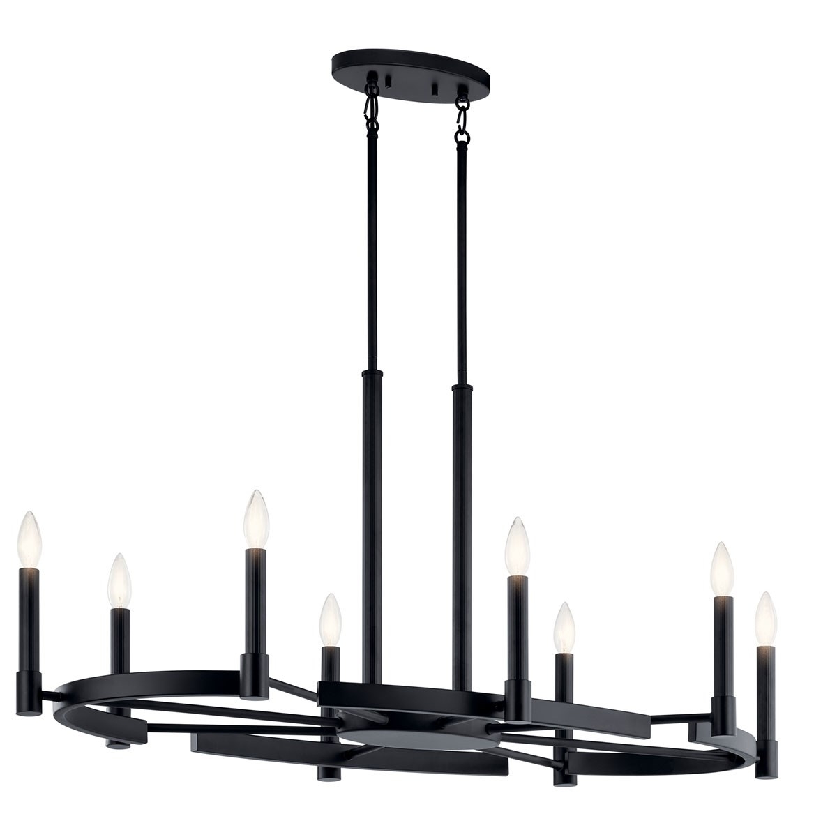 Tolani 8 Light 21.5 inch Black Chandelier Ceiling Light, Oval Pendant