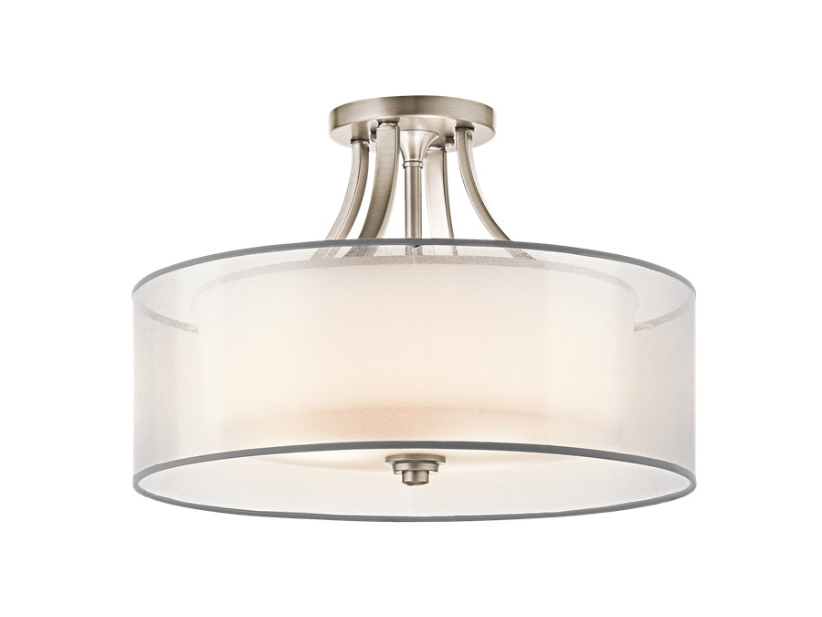 Lacey 4 Light 20 inch Antique Pewter Semi Flush Light Ceiling Light