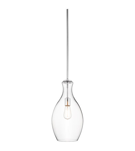 Everly 1 Light 9 inch Chrome Pendant Ceiling Light 