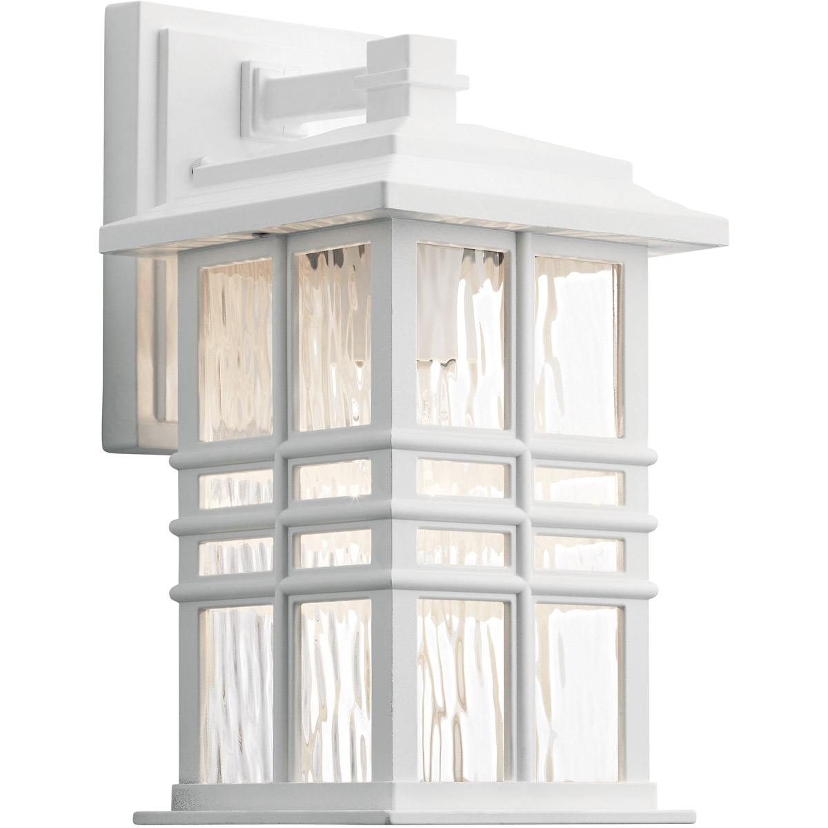 Kichler 49829WH Beacon Square 1 Light 12 inch White Outdoor Wall Small