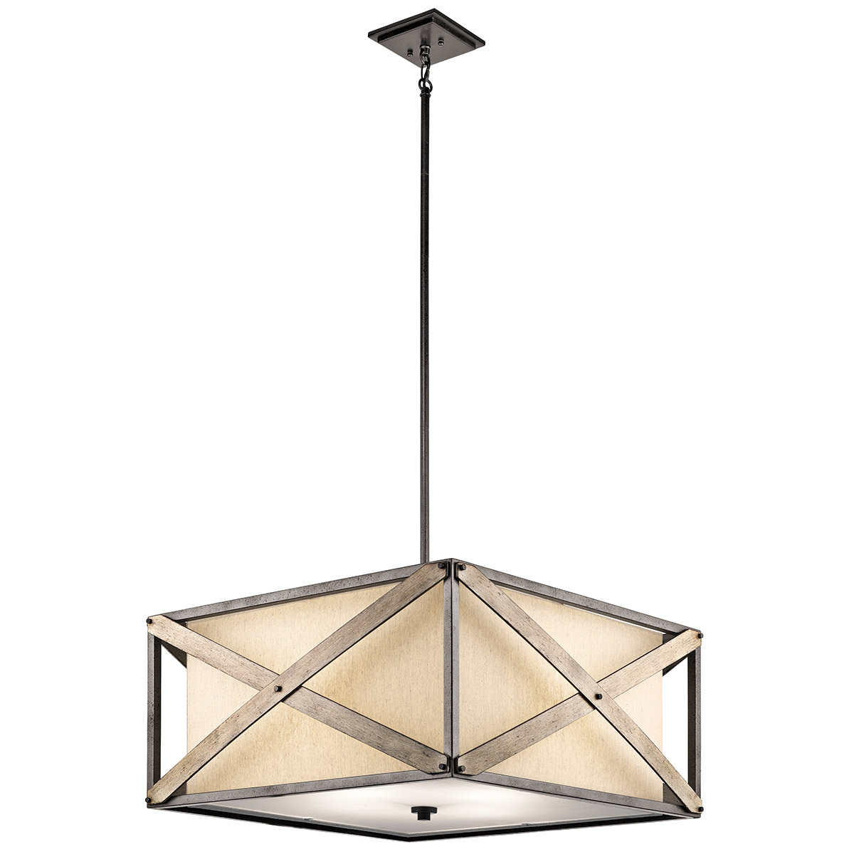 Cahoon 4 Light 26 inch Anvil Iron Pendant/Semi Flush Ceiling Light