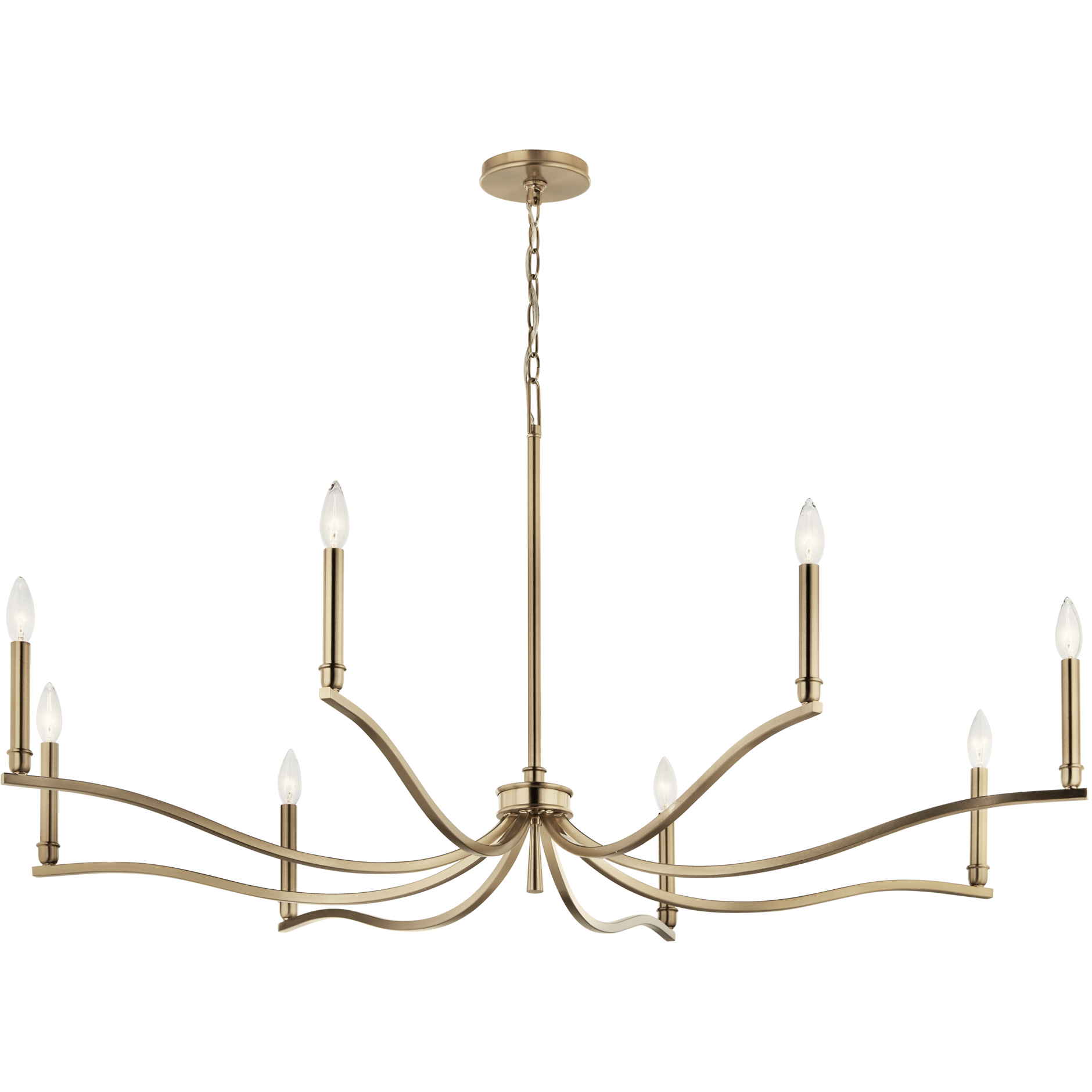 Malene 8 Light Champagne Bronze Chandelier Ceiling Light, 1 Tier Large