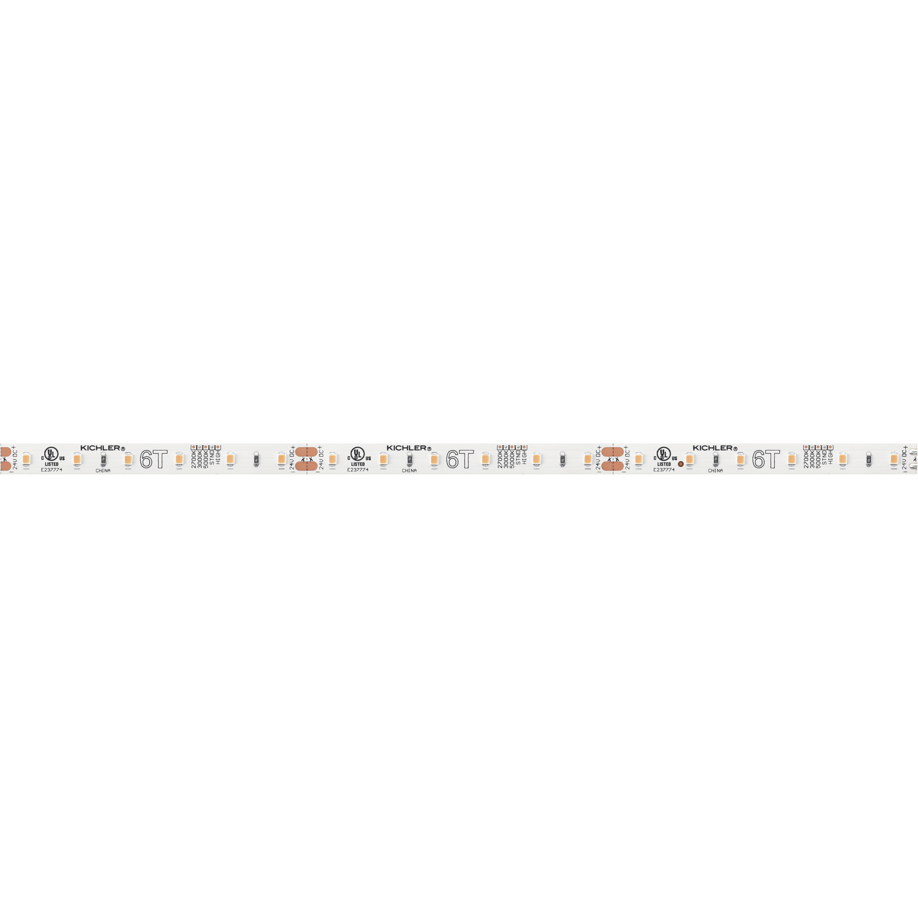 6Tl Dry Tape 24V White Material (Not Painted) 3000K 1200 inch 24V LED Dry Tape