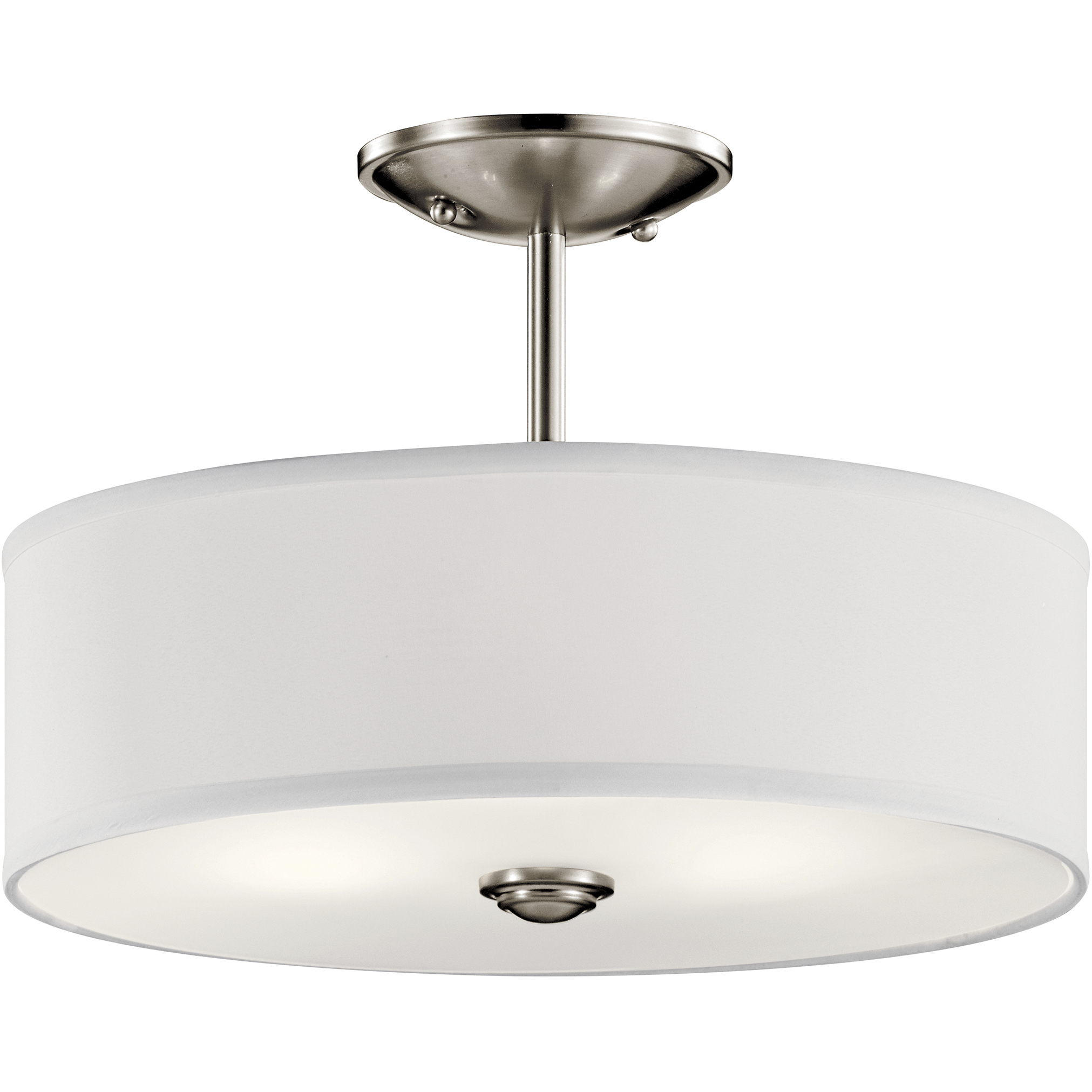 Shailene 3 Light 14 inch Brushed Nickel Semi Flush Light Ceiling Light