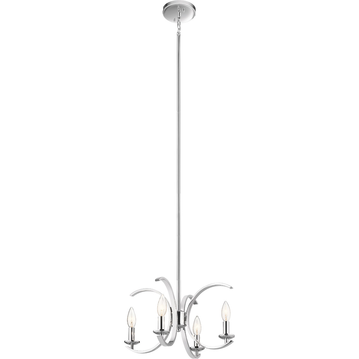 Cassadee 4 Light 16 inch Chrome Pendant/Semi Flush Ceiling Light