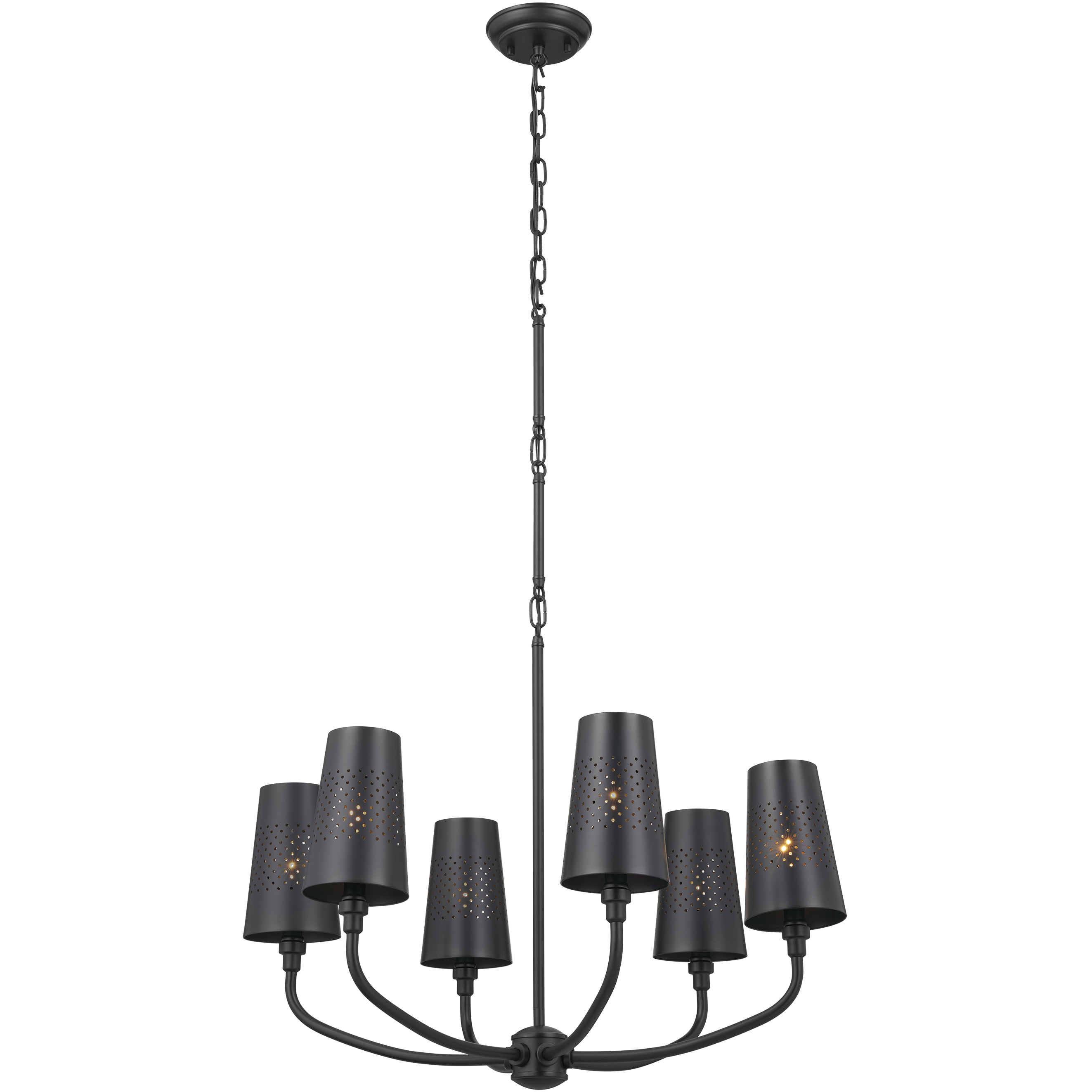 Adeena 6 Light 26.75 inch Black Chandelier Ceiling Light