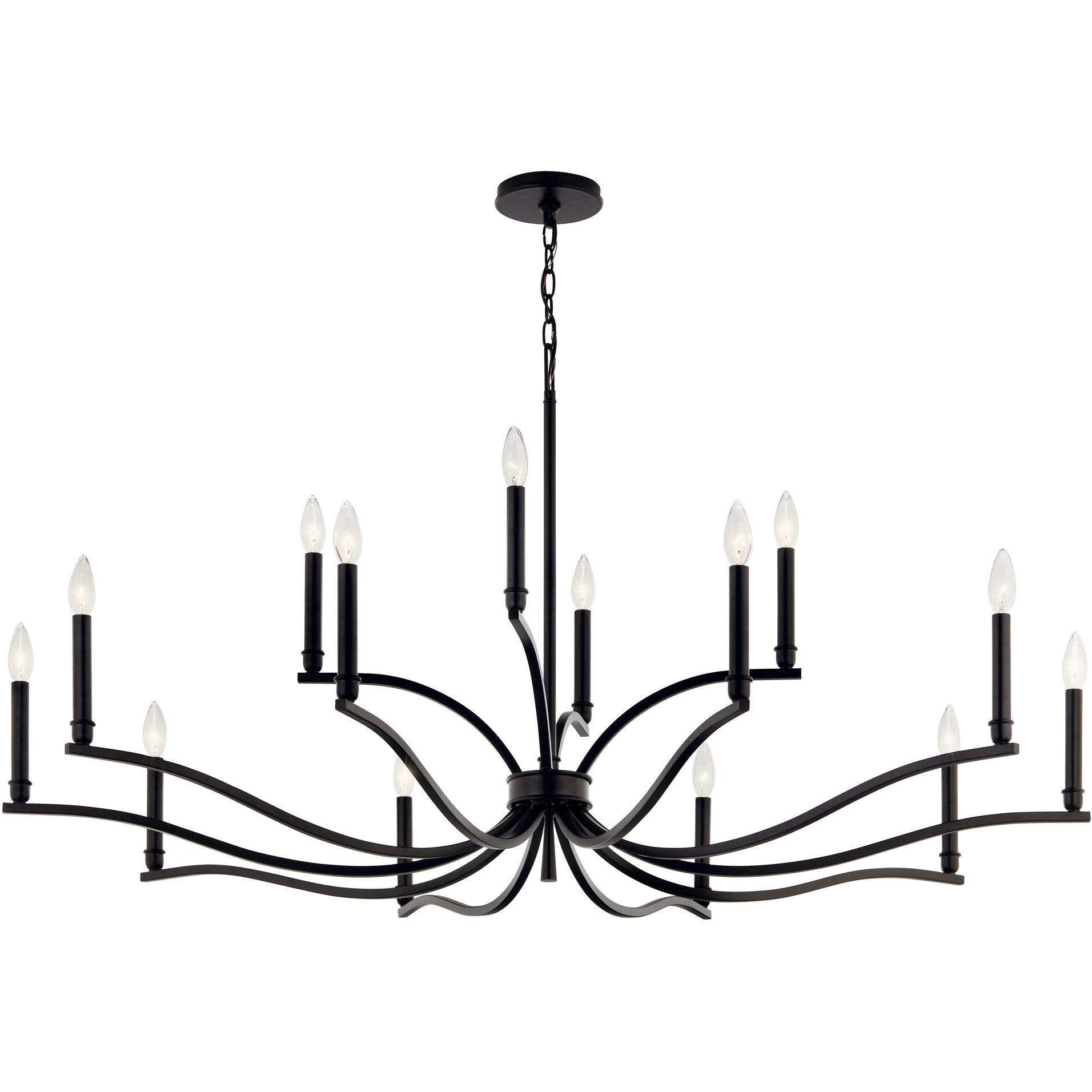 Kichler 52698BK Malene 14 Light Black Chandelier Ceiling