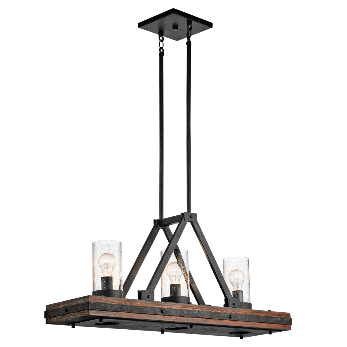 Colerne 6 Light 10.75 inch Auburn Stained Chandelier Linear Ceiling Light, Single