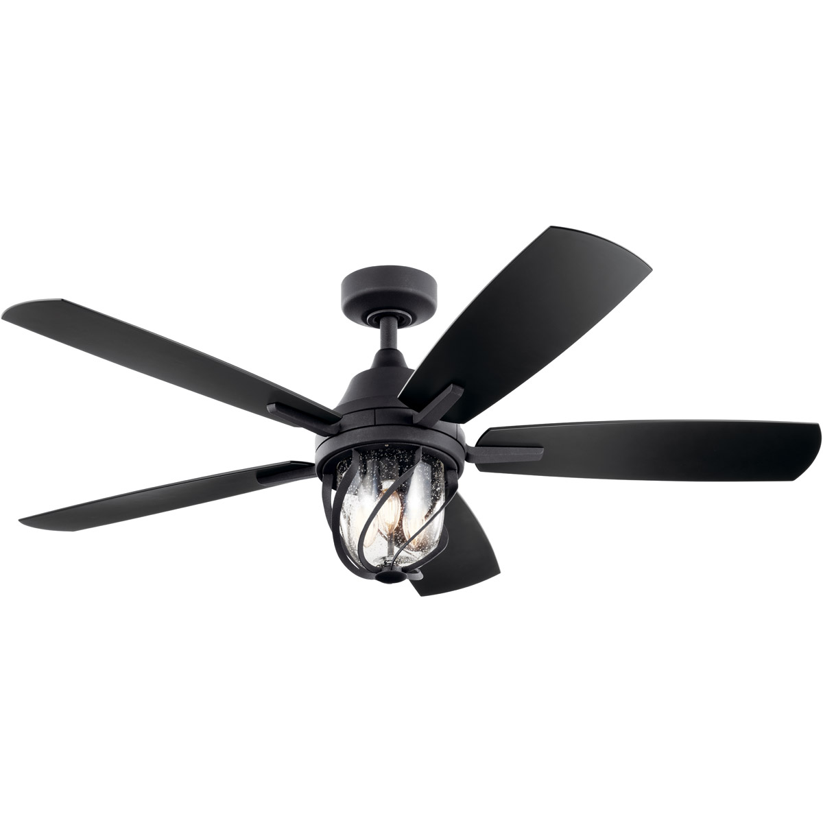 Lydra 52 inch Distressed Black with Walnut Blades Ceiling Fan