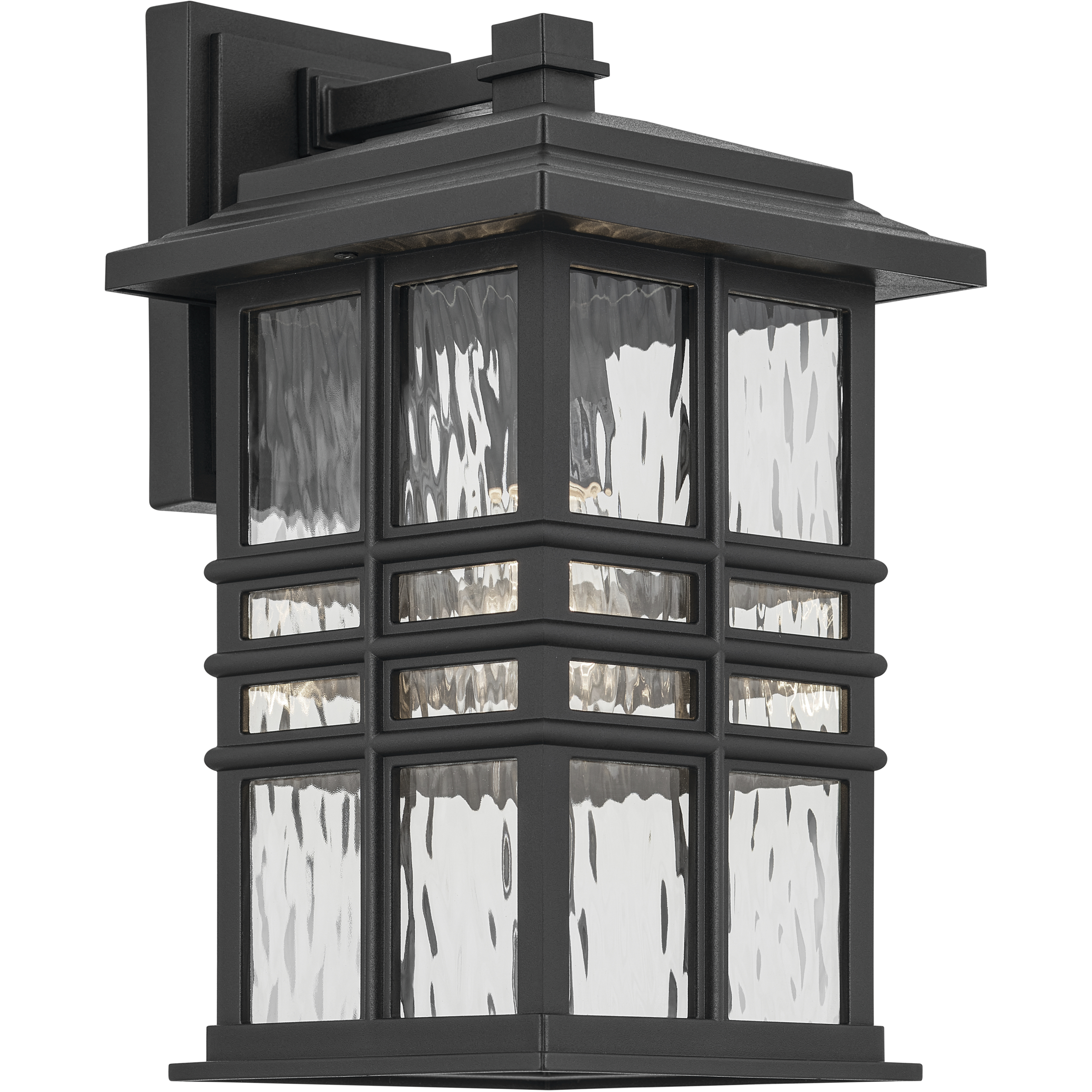 Beacon Square 1 Light 14.25 inch Textured Black Outdoor Wall Sconce, Medium