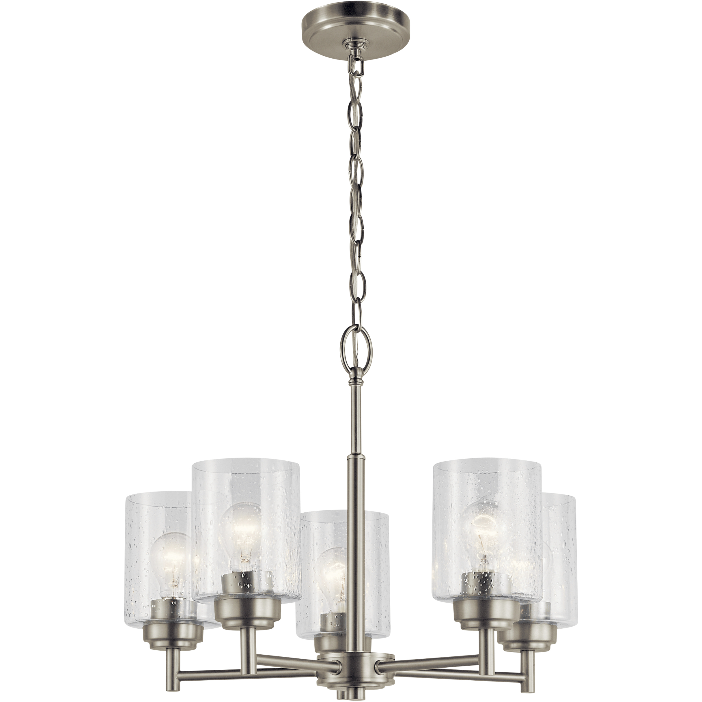Winslow 5 Light 19.75 inch Brushed Nickel Chandelier 1 Tier Small Ceiling Light, Small