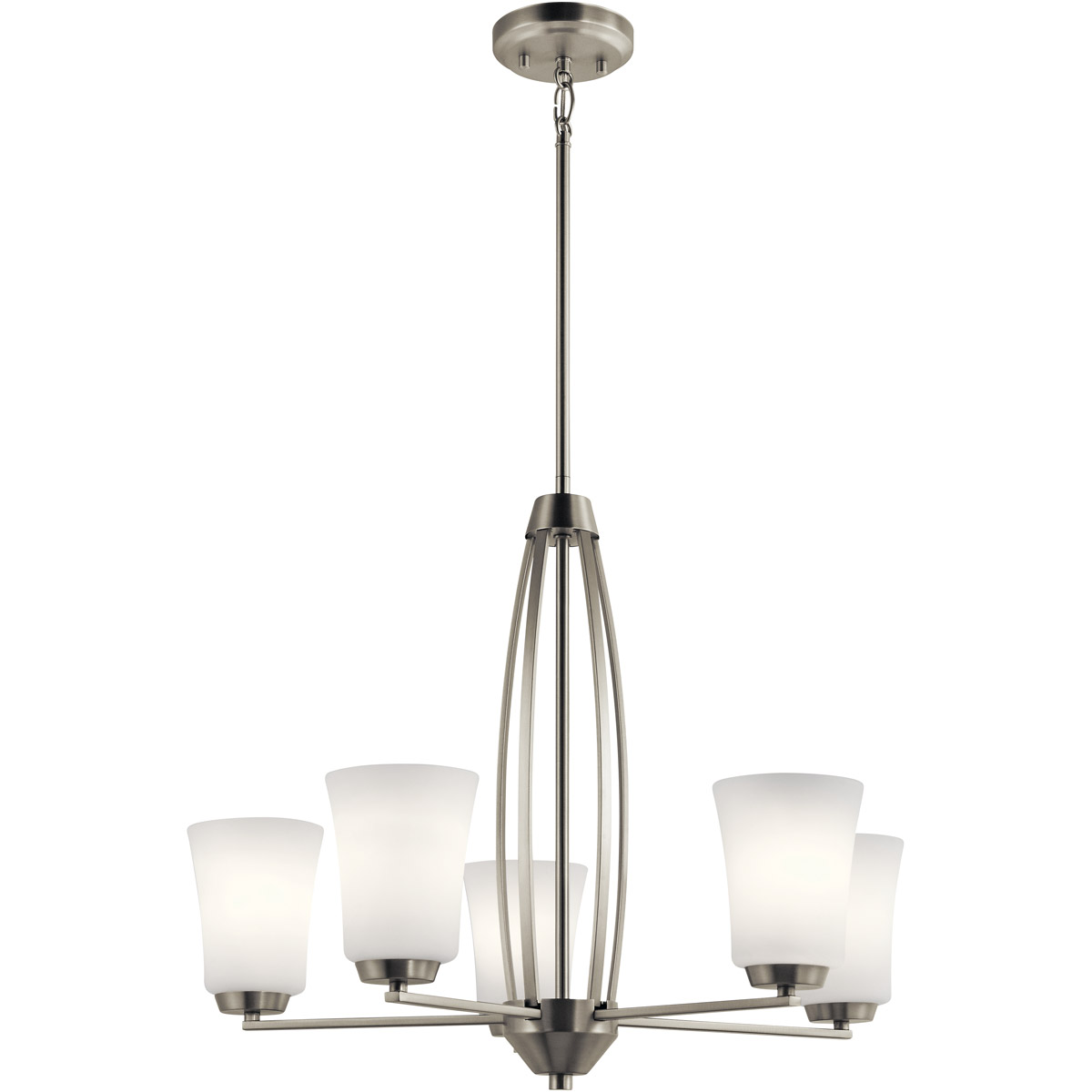 Kichler 44051NI Tao 5 Light 25 inch Brushed Nickel Chandelier 1 Tier