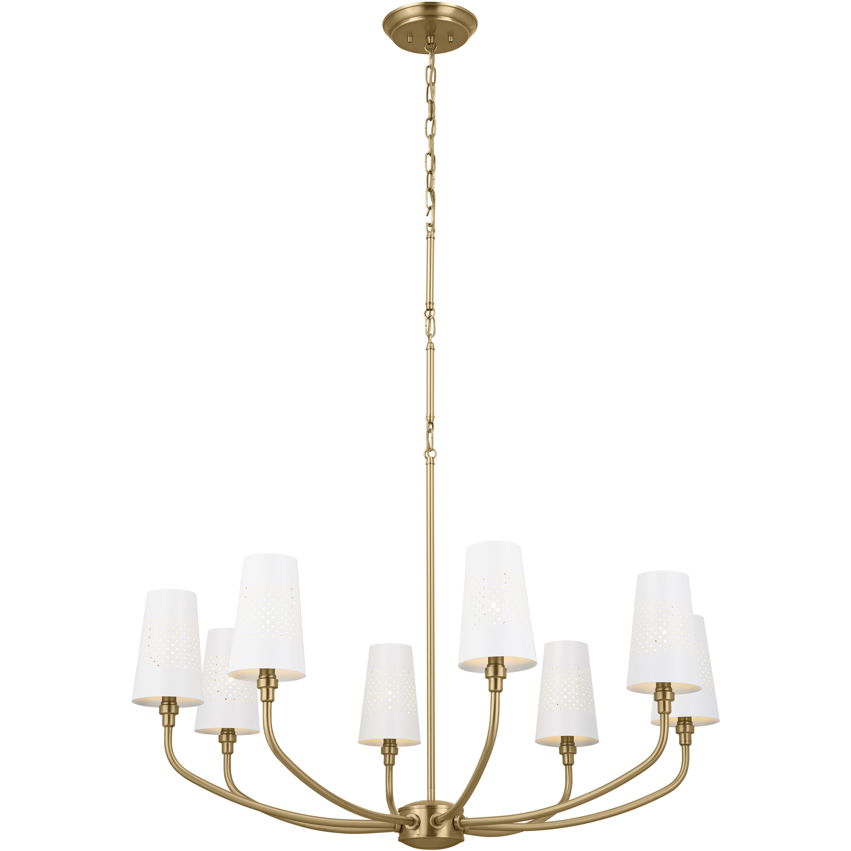 Adeena 8 Light 36.5 inch Brushed Natural Brass Chandelier Ceiling Light
