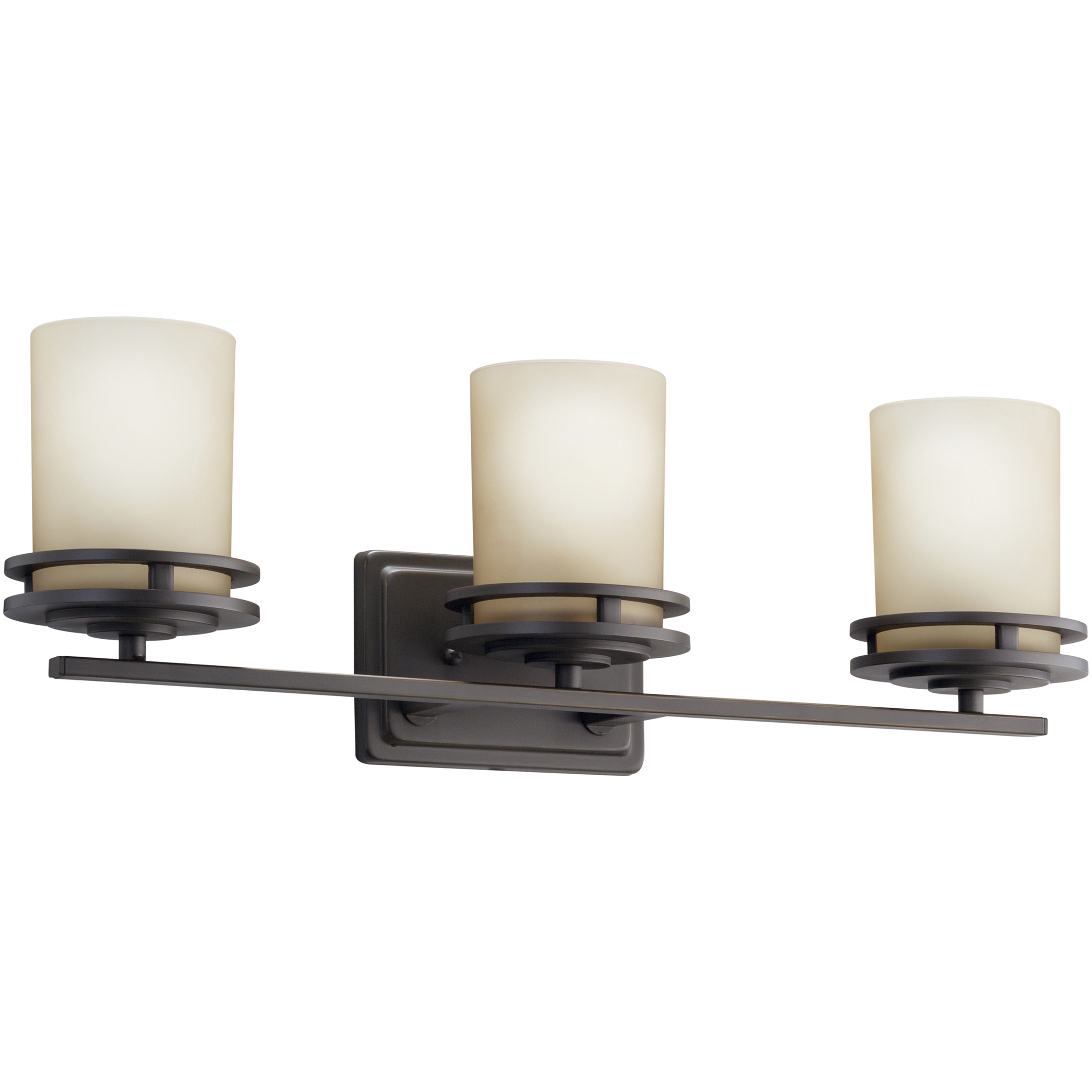 Hendrik 3 Light 24 inch Olde Bronze Wall Mt Bath 3 Arm Wall Light in Light Opal
