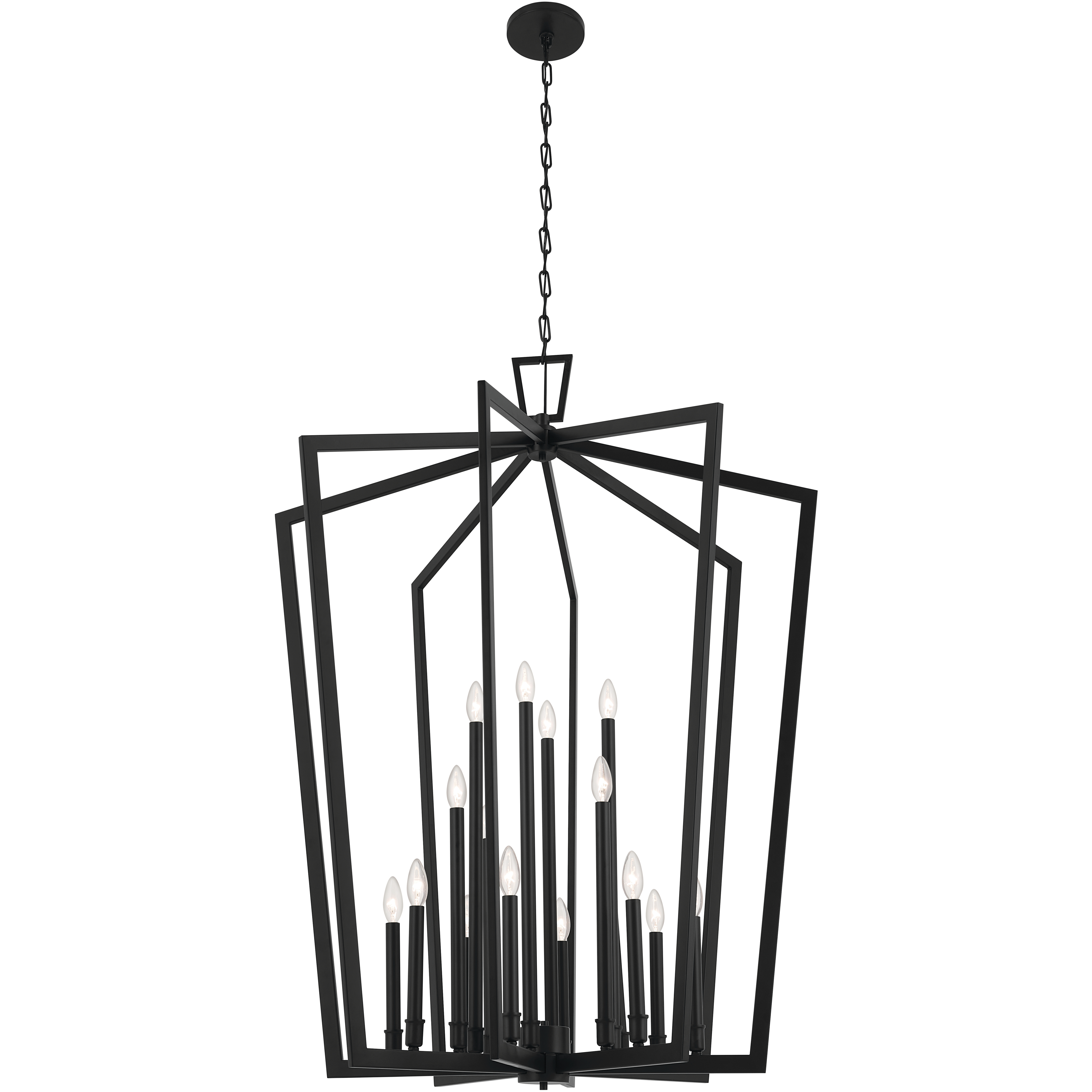 Abbotswell 16 Light Black Pendant Ceiling Light
