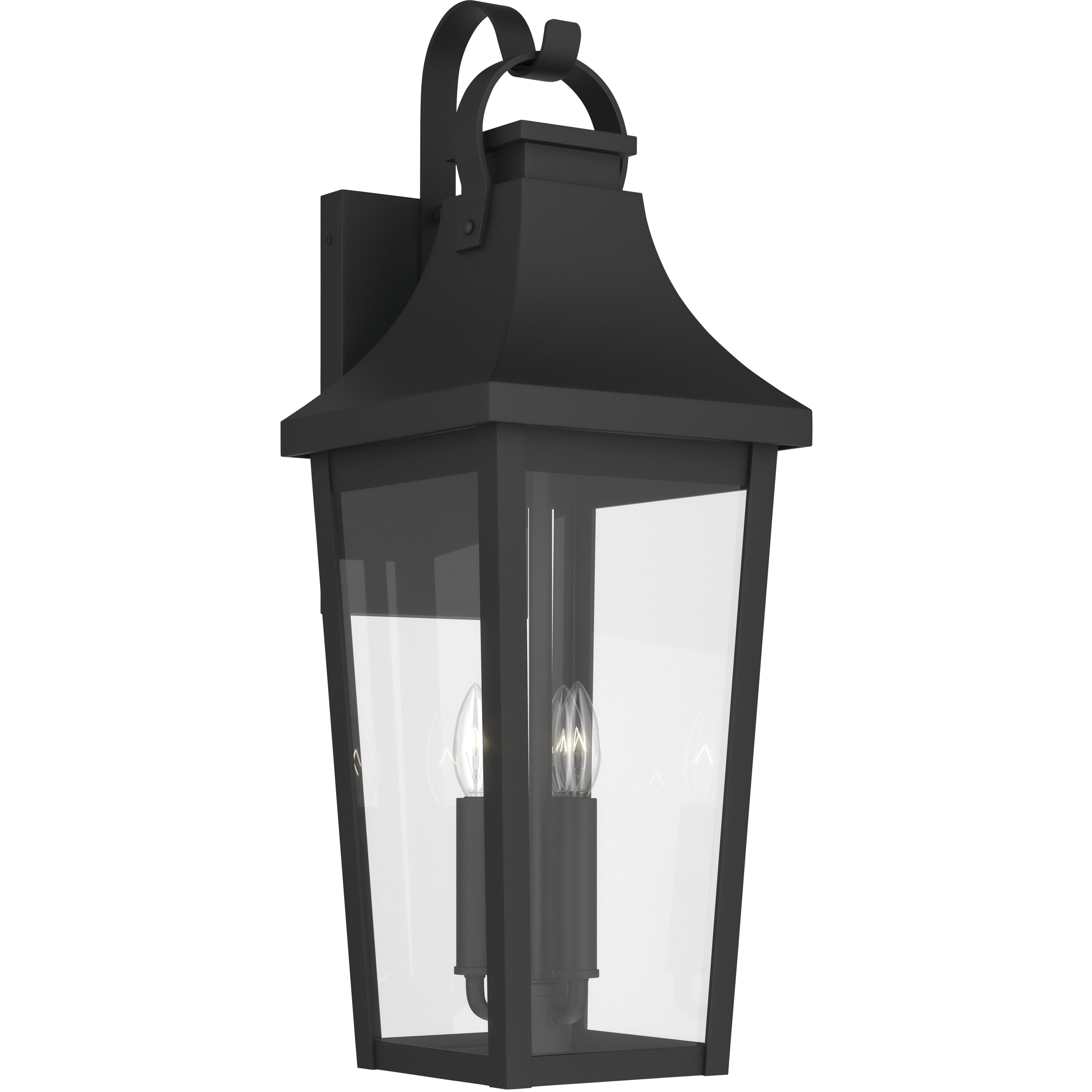 Cleary 3 Light 30 inch Textured Black Outdoor Wall Light