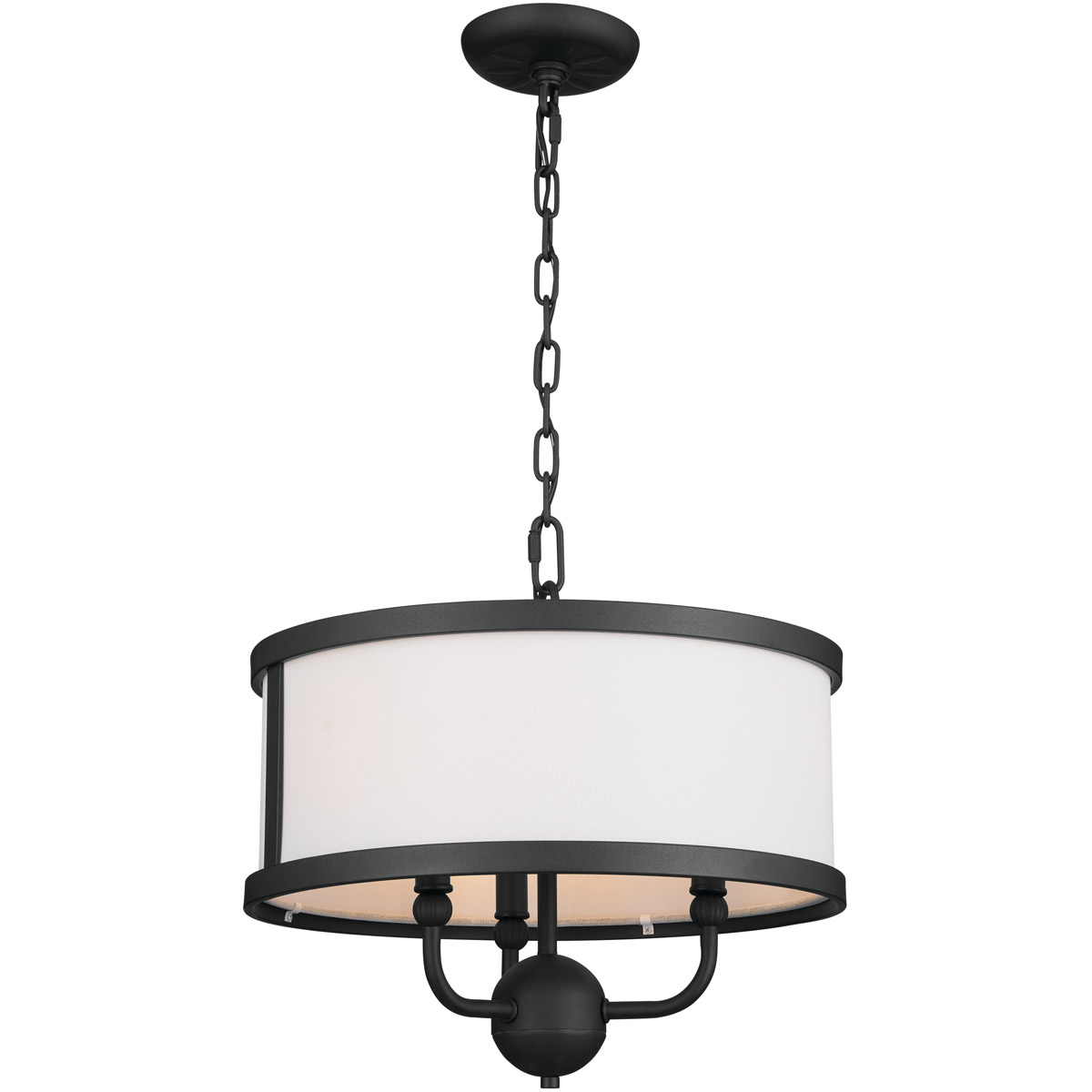 Homestead Heddle 3 Light 15.5 inch Textured Black Chandelier Ceiling Light