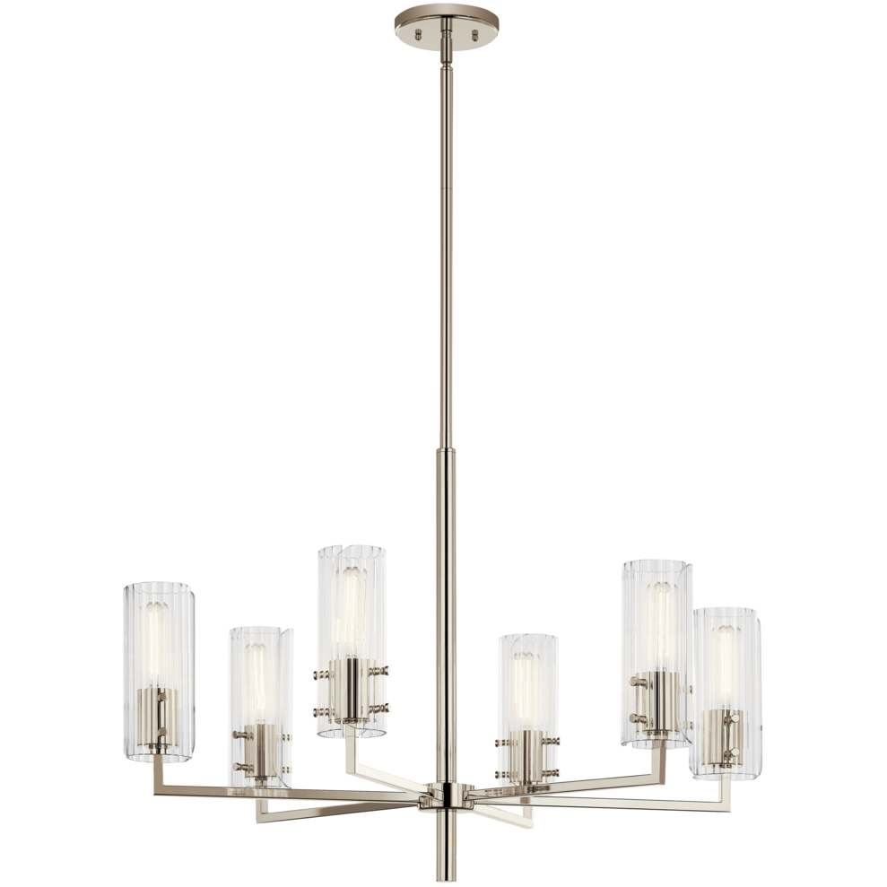 Velestino 6 Light Polished Nickel Chandelier Ceiling Light