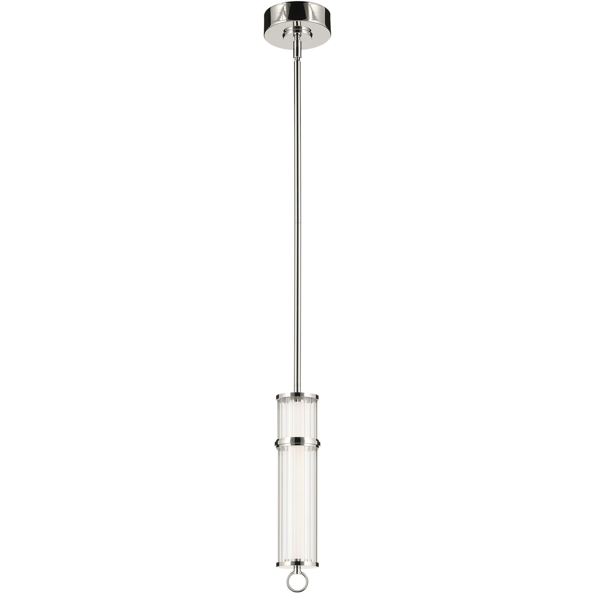 Riven LED Polished Nickel Mini Pendant Ceiling Light