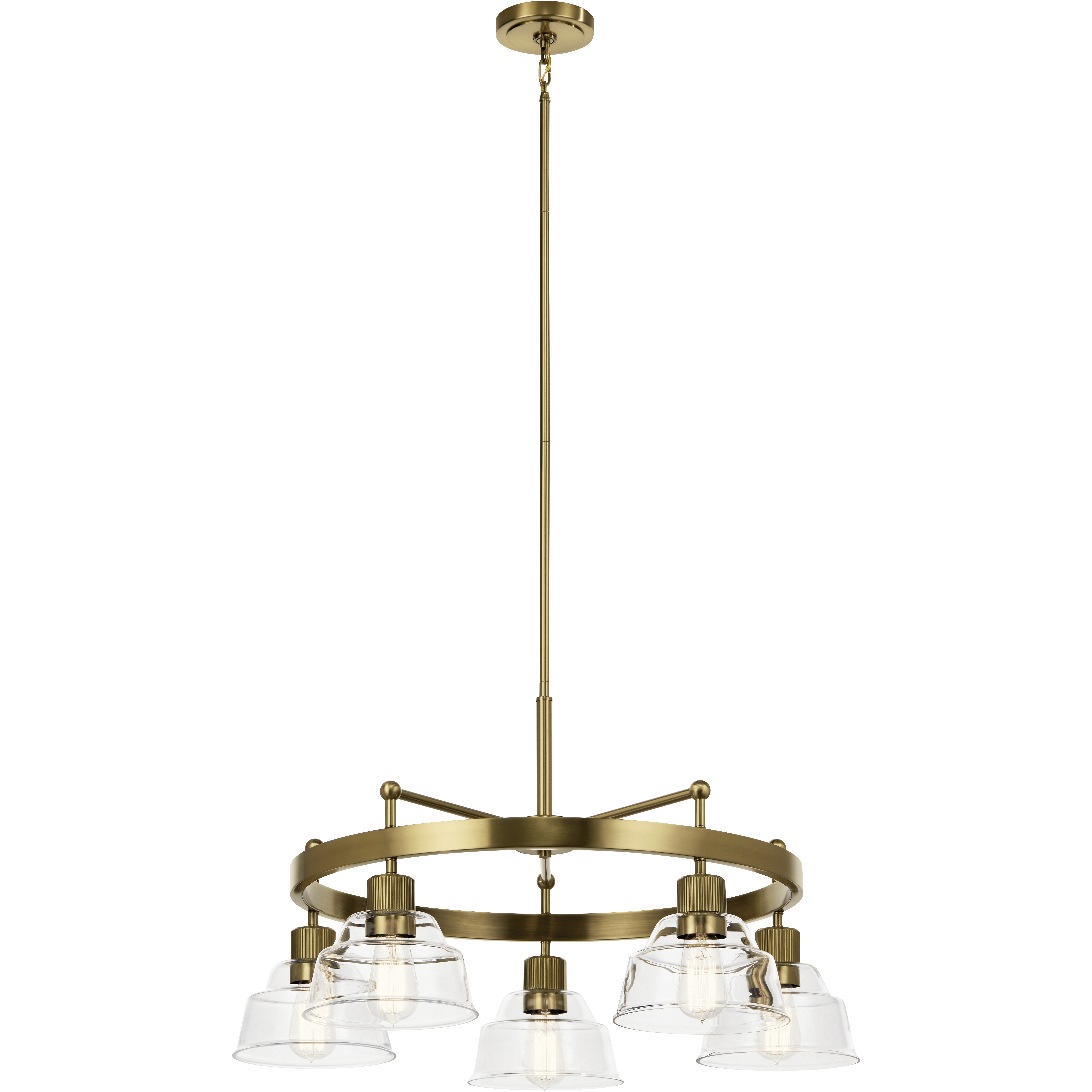 Eastmont 5 Light 31.5 inch Brushed Brass Chandelier Ceiling Light, Large