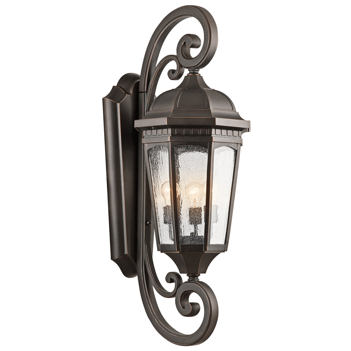 Kichler 9060RZ Courtyard 3 Light 40 inch Rubbed Bronze Outdoor Wall X Large