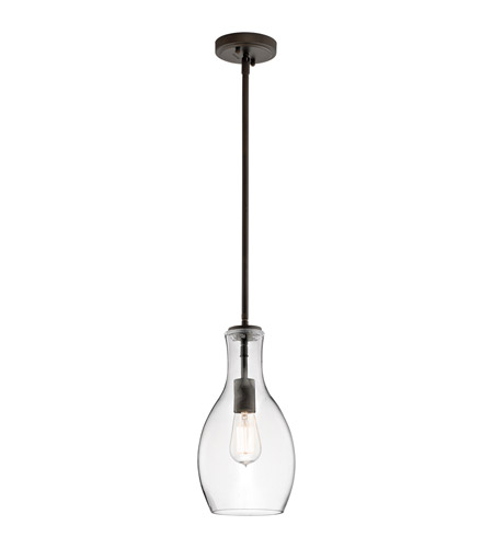 Everly 1 Light 7 inch Olde Bronze Pendant Ceiling Light in Clear