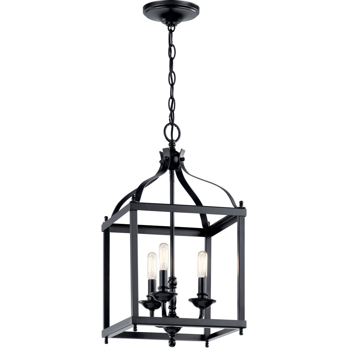 Larkin 3 Light 12 inch Black Indoor Lantern Pendants Ceiling Light