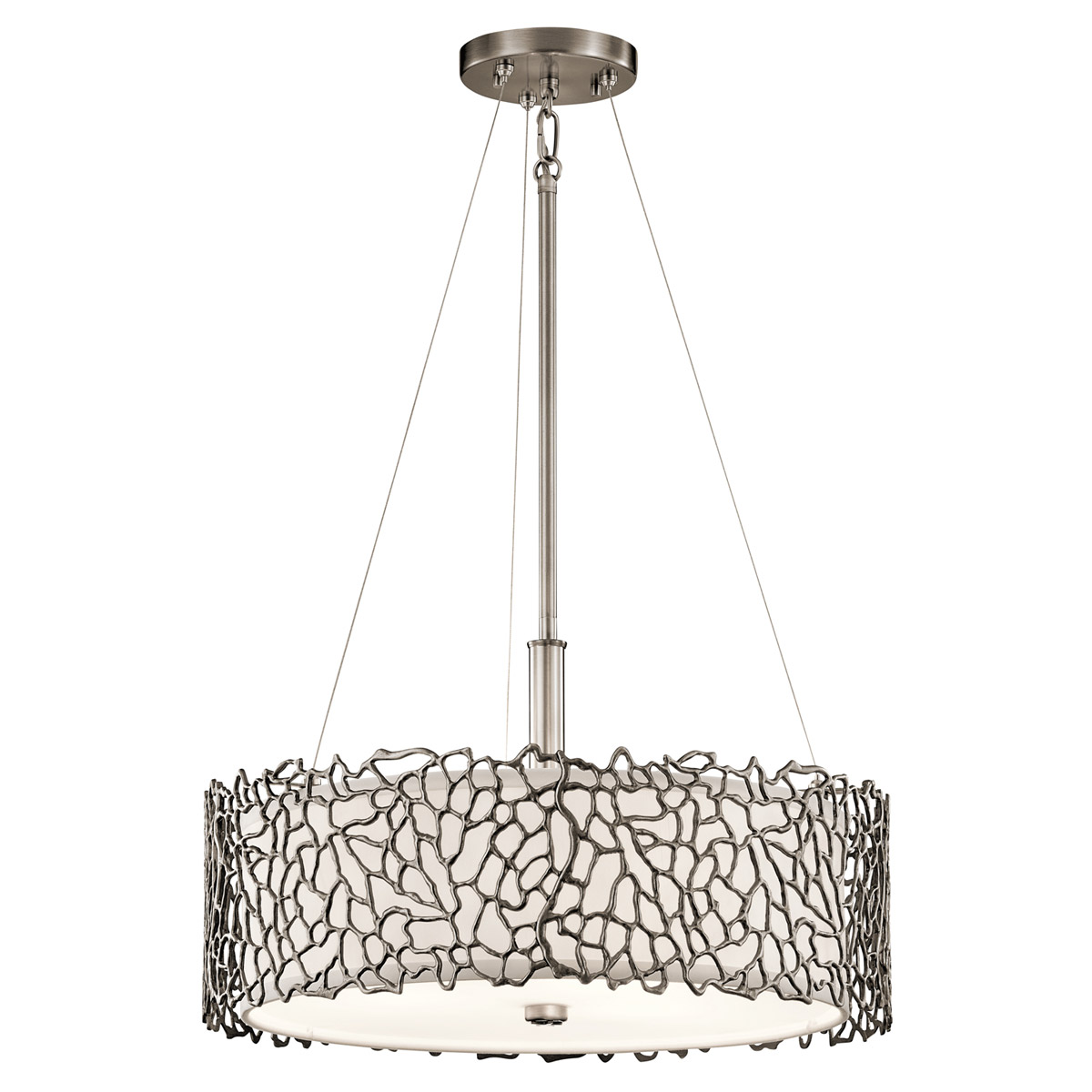 Silver Coral 3 Light 18.25 inch Classic Pewter Pendant/Semi Flush Ceiling Light
