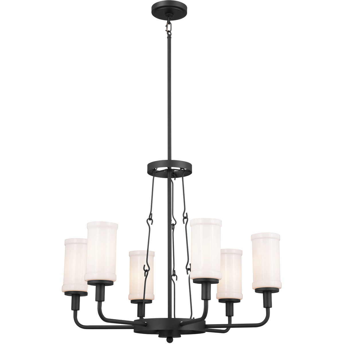 Homestead Vetivene 6 Light 29 inch Textured Black Chandelier Ceiling Light