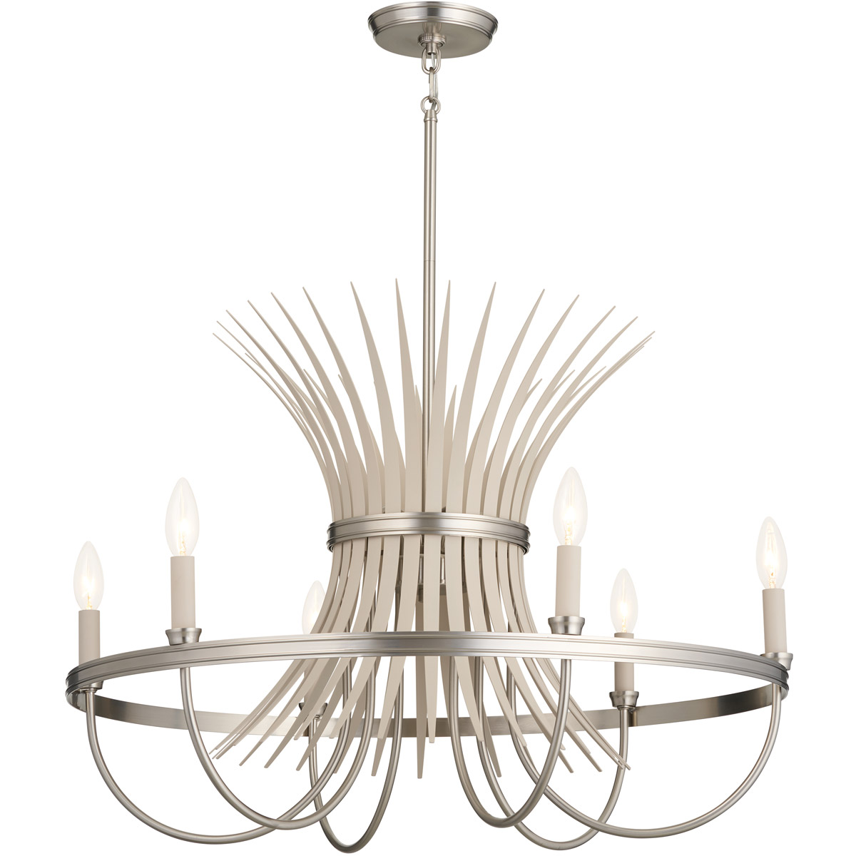 Homestead Baile 6 Light 29.25 inch Brushed Nickel Chandelier Ceiling Light