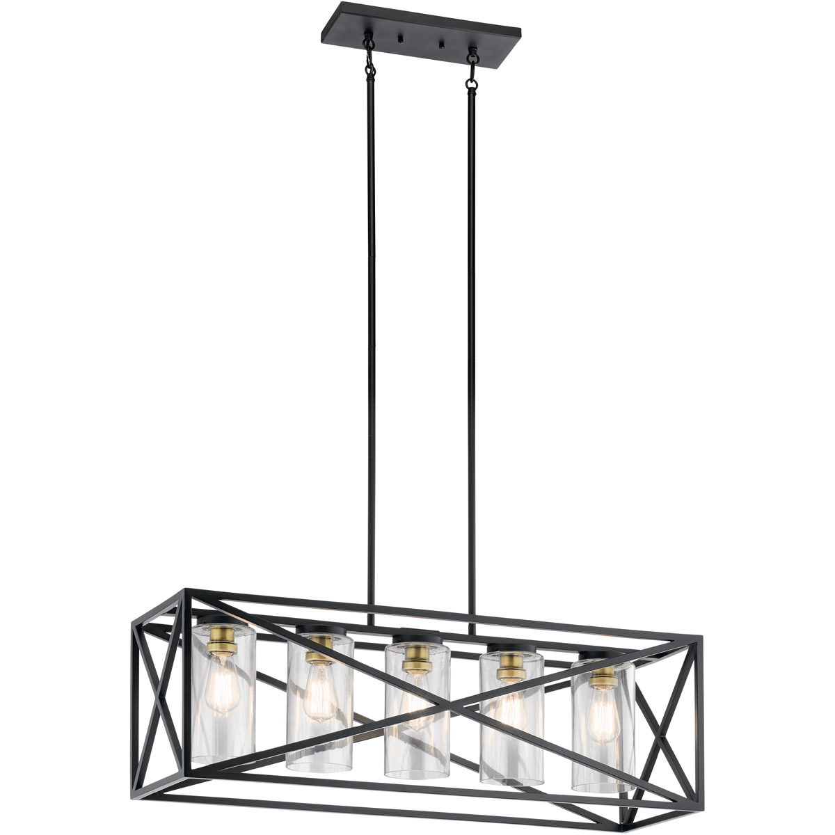Moorgate 5 Light 12 inch Black Chandelier Linear Ceiling Light