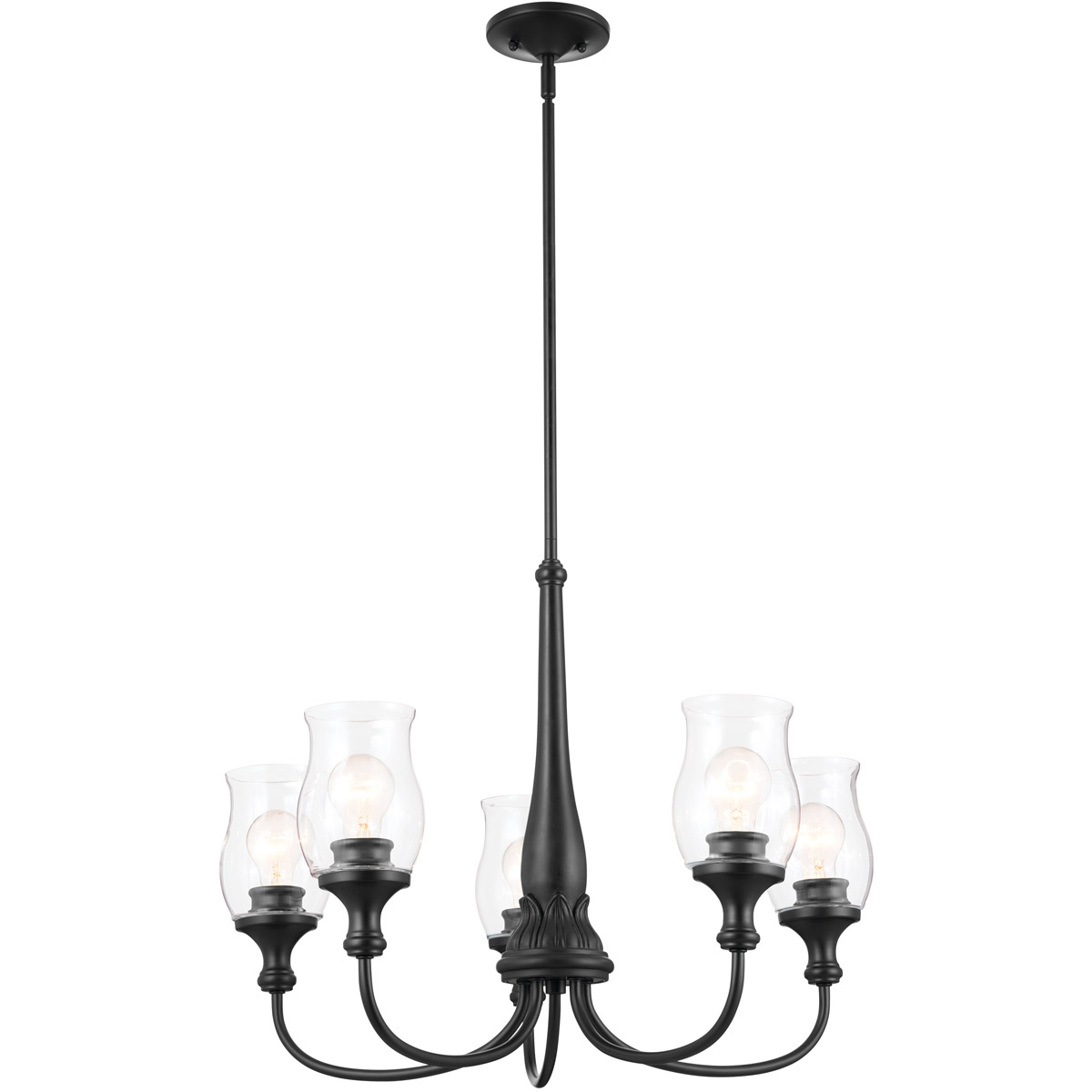 Homestead Melis 5 Light 26.5 inch Black Chandelier Ceiling Light