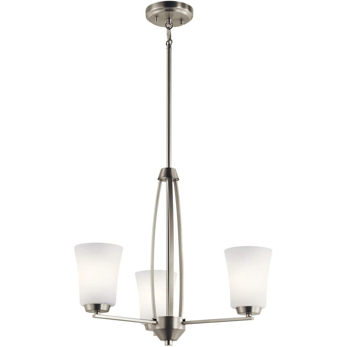 Tao 3 Light 22 inch Brushed Nickel Chandelier 1 Tier Small Ceiling Light,  Small