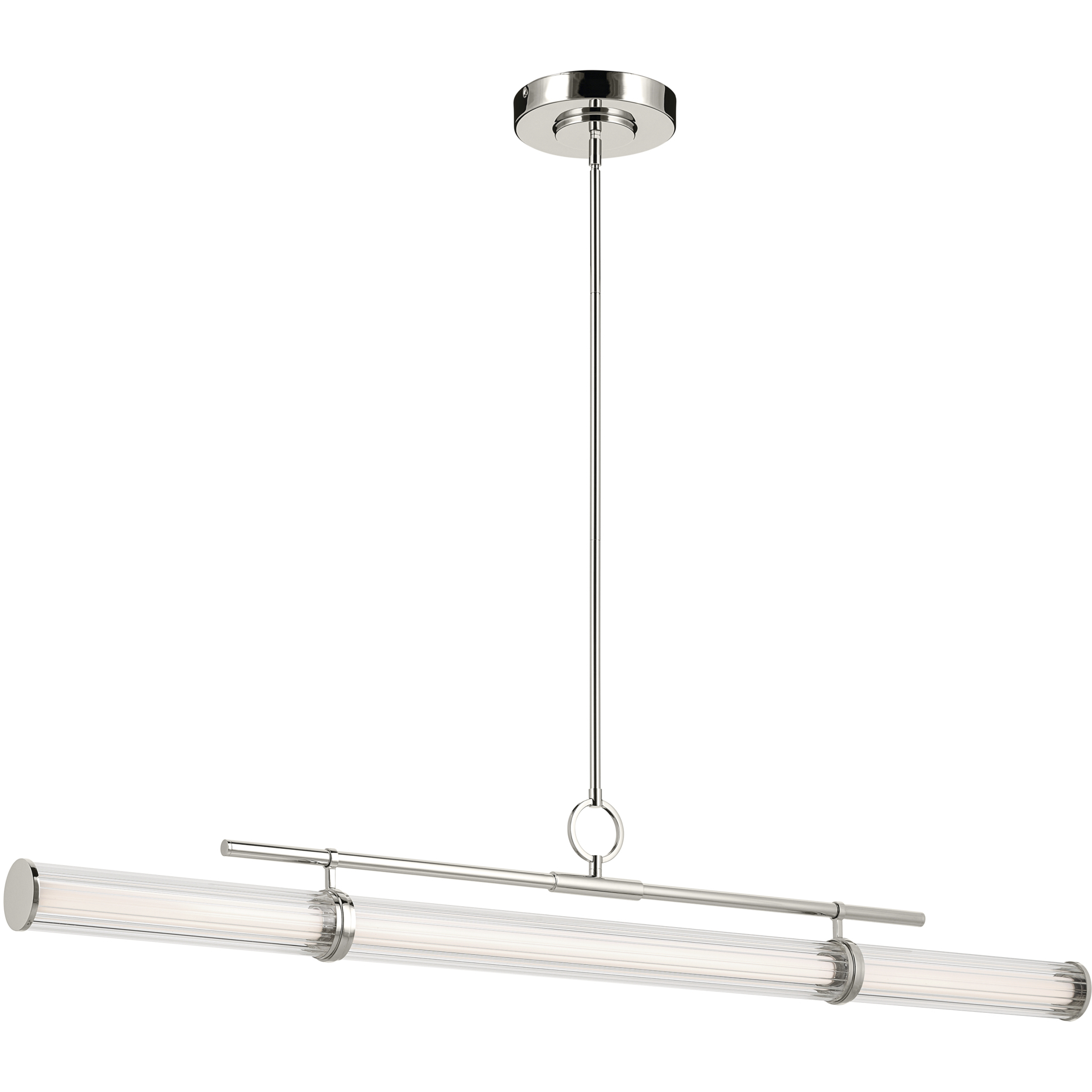 Riven LED 8 inch Polished Nickel Chandelier Linear Ceiling Light