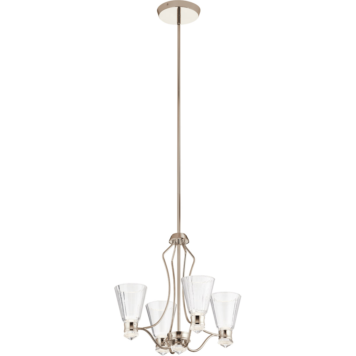Kayva LED 20.25 inch Polished Nickel Chandelier 1 Tier Small Ceiling Light, 1 Tier Small