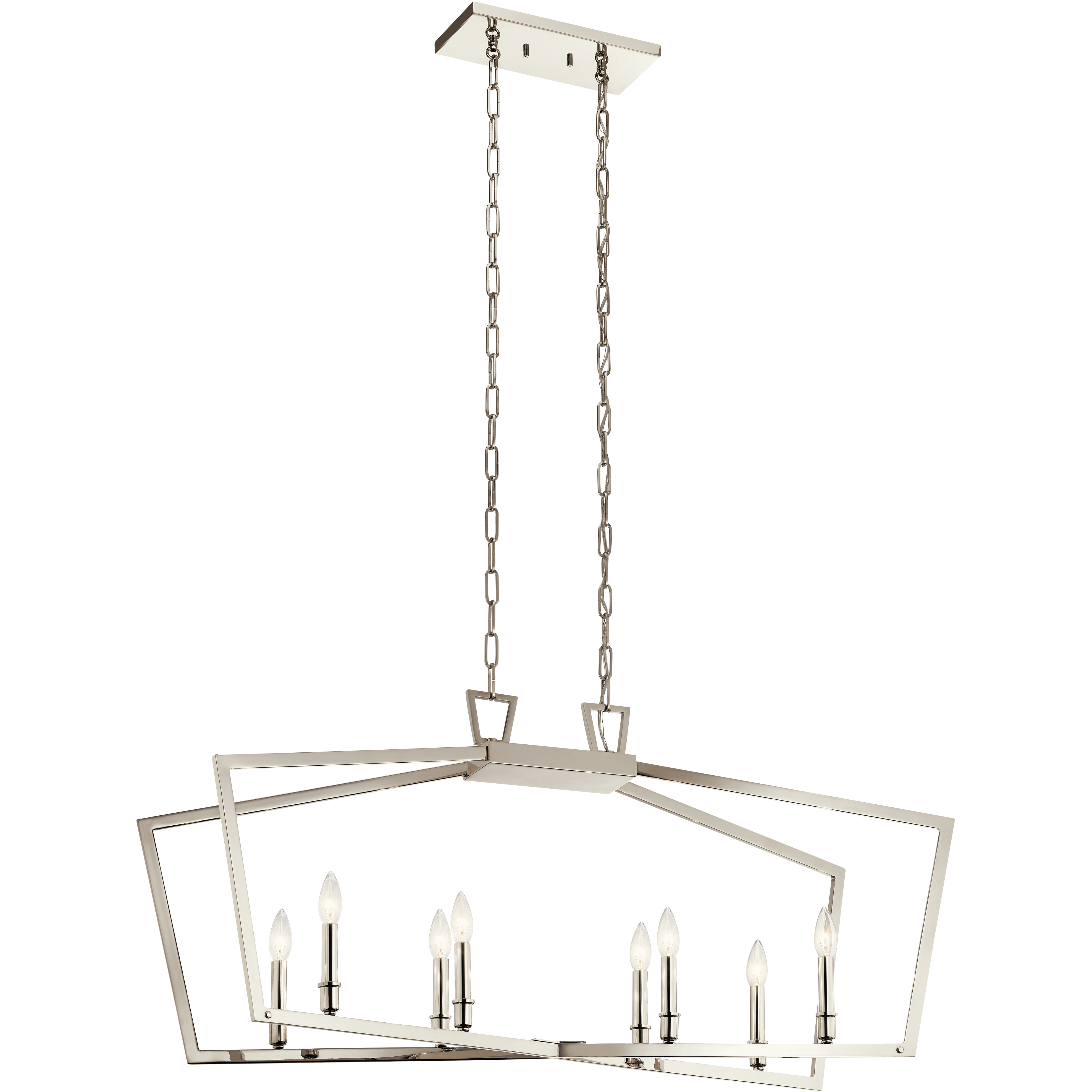 Abbotswell 8 Light 12.75 inch Polished Nickel Chandelier Linear Ceiling Light, Single