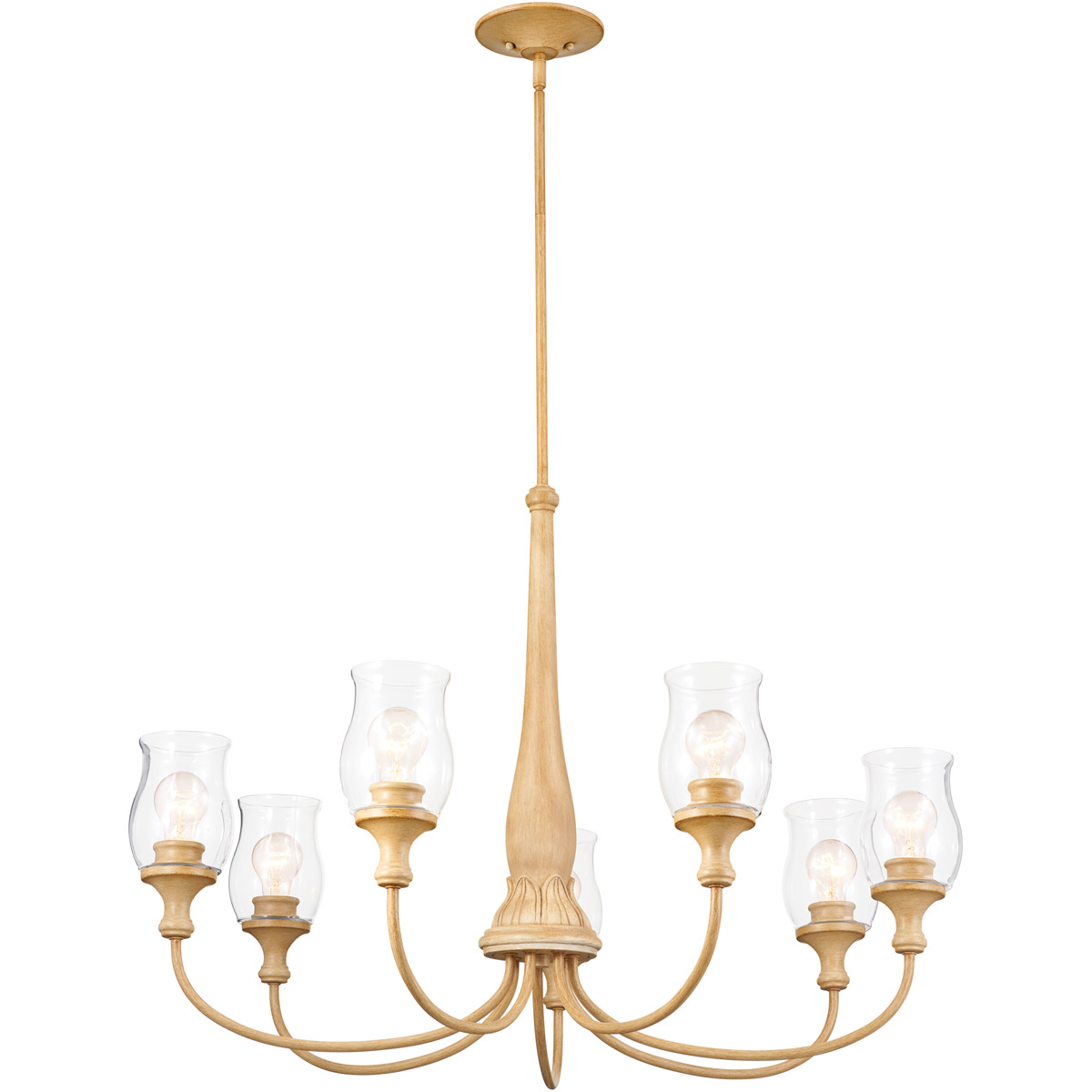 Homestead Melis 7 Light 35.75 inch Adobe Cream Chandelier Ceiling Light in Warm Maple