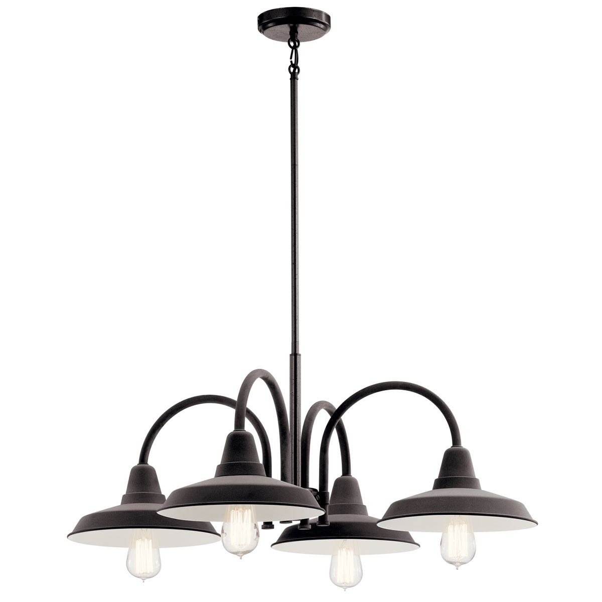 Marrus 4 Light 31.5 inch Weathered Zinc Chandelier Ceiling Light, 1 Tier Small