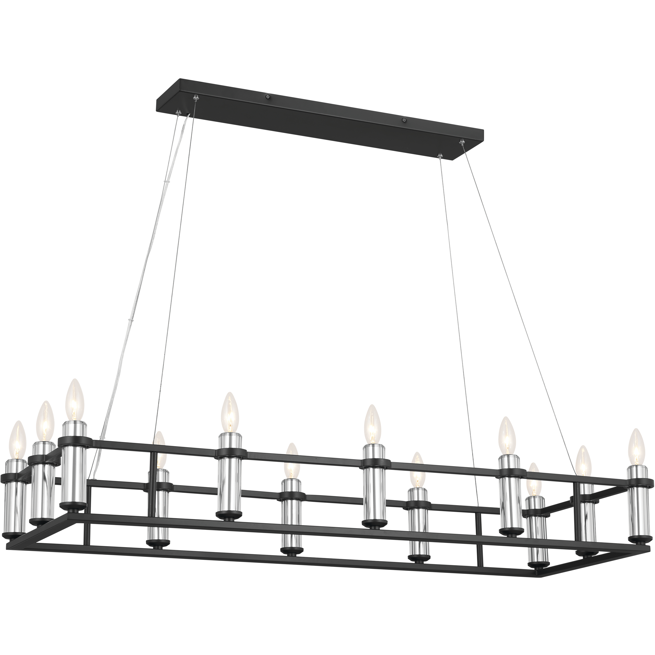 Rosalind 12 Light 17 inch Black Chandelier Linear Ceiling Light