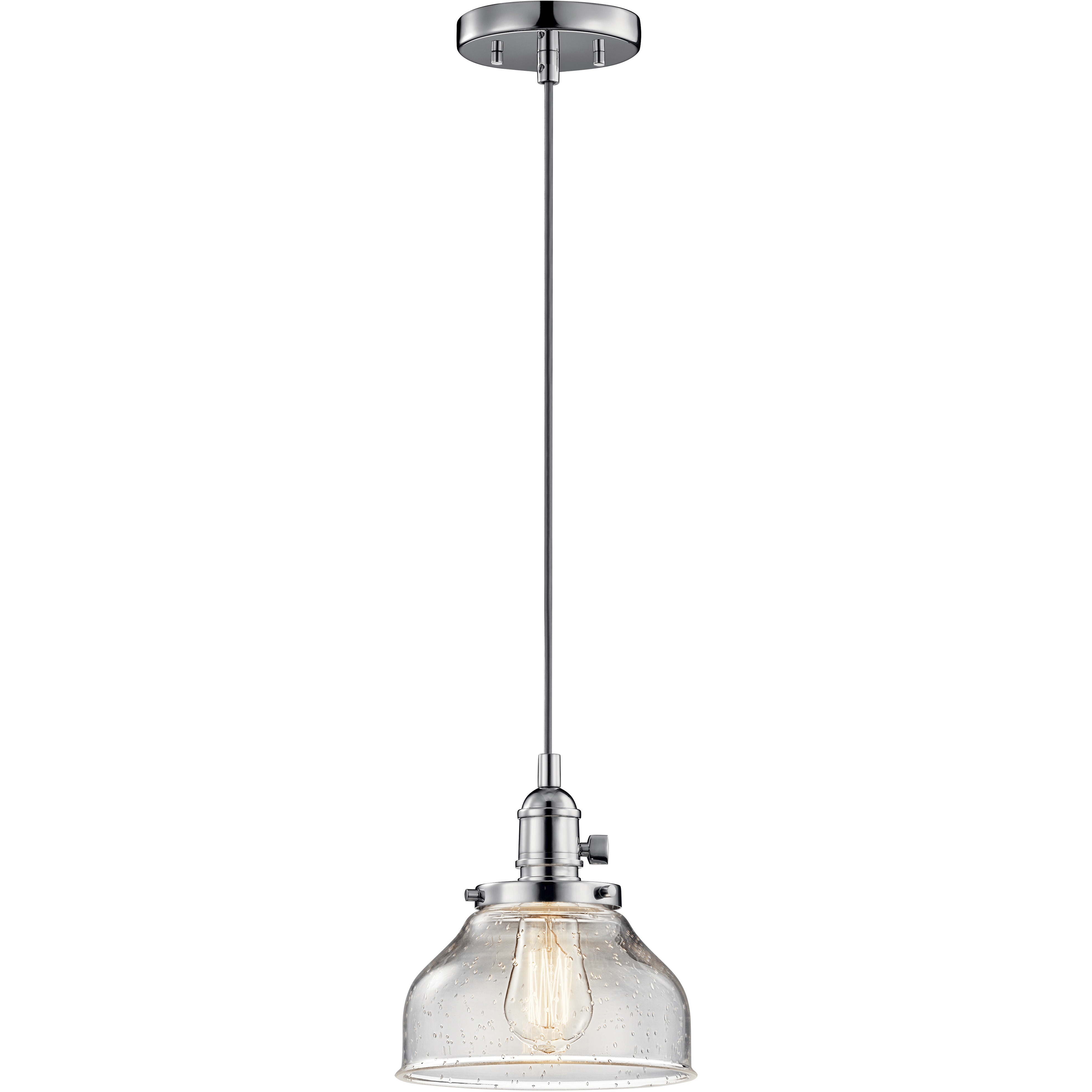 Kichler 43850CH Avery 1 Light 8 inch Chrome Mini Pendant Ceiling Light