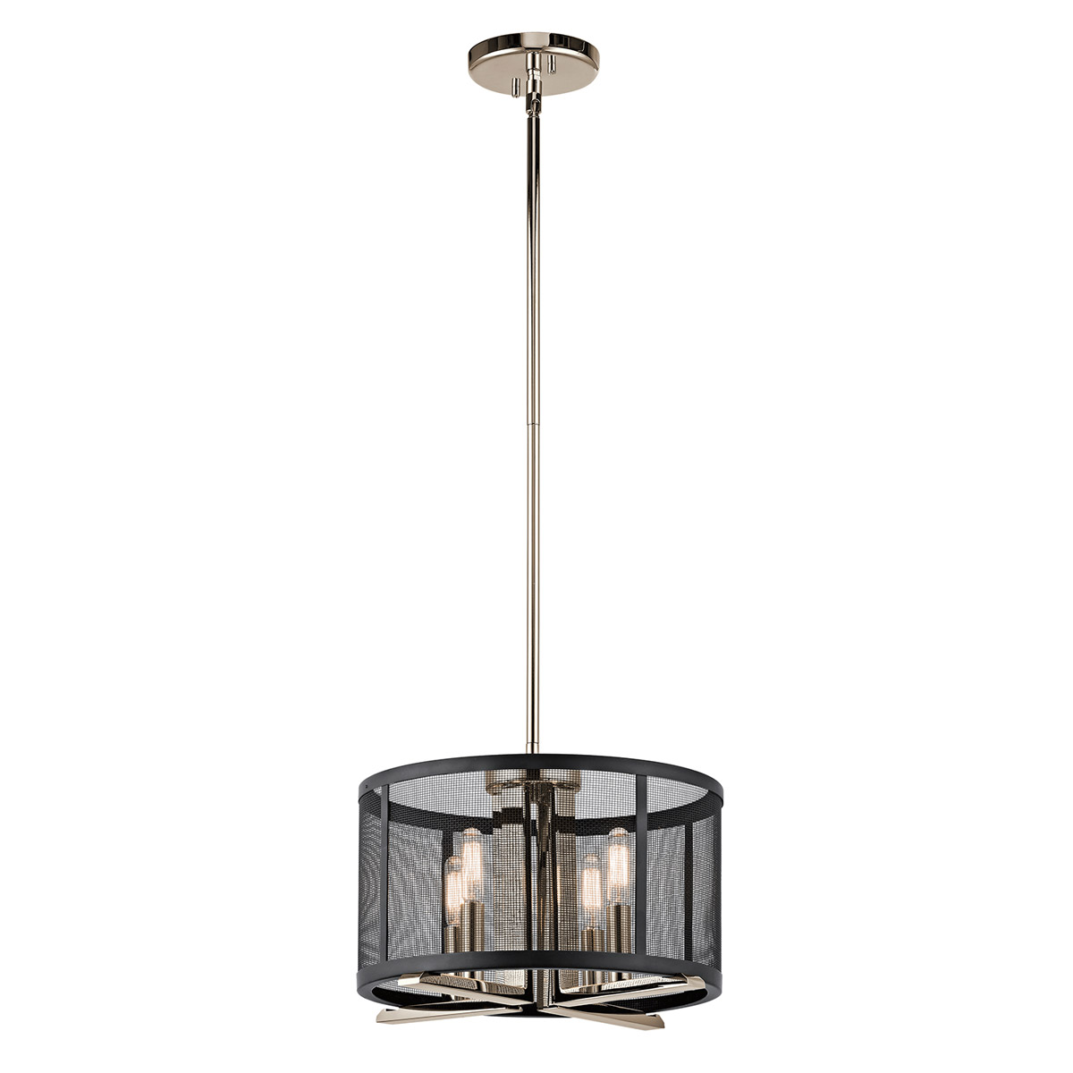 Titus 4 Light 14.25 inch Polished Nickel Pendant/Semi Flush Ceiling Light