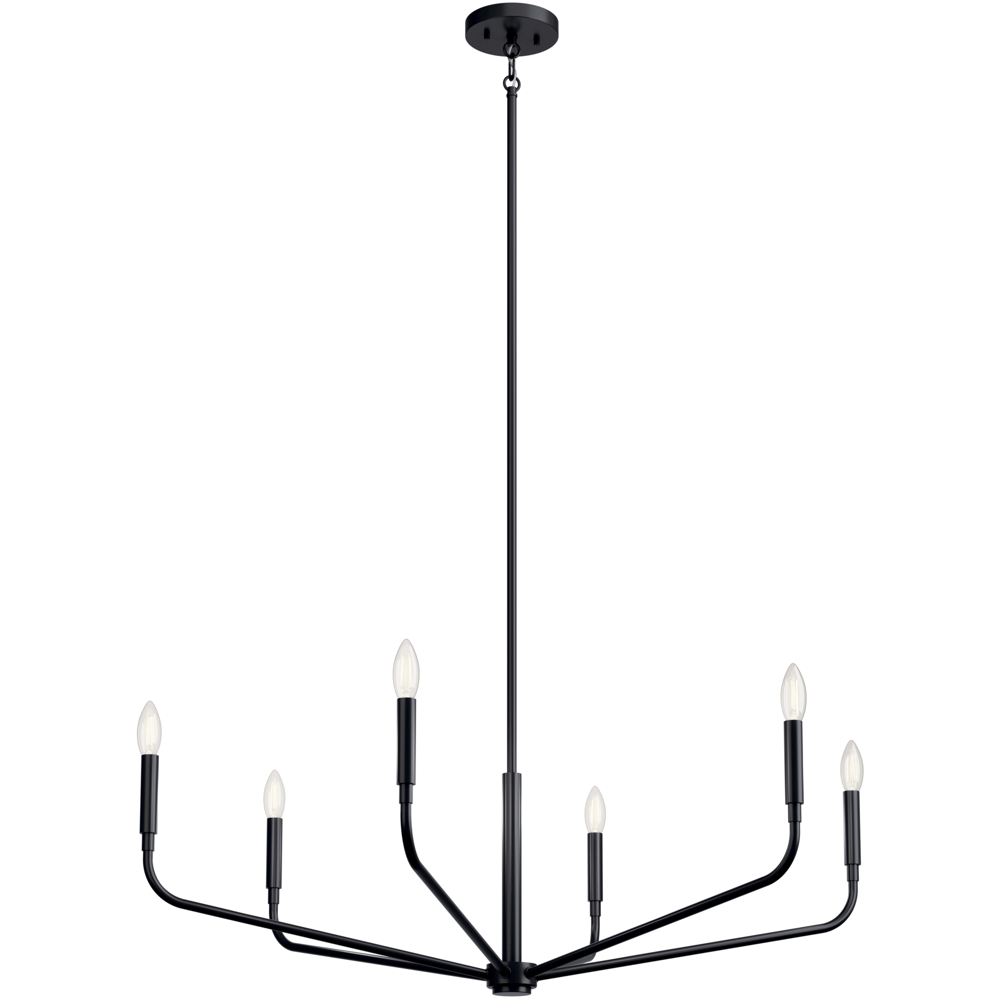 Black 6 light chandelier hotsell