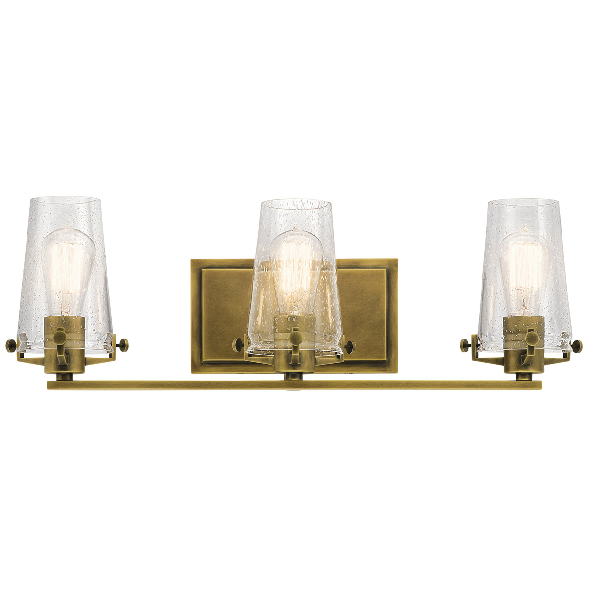 Alton 3 Light 24 inch Natural Brass Wall Mt Bath 3 Arm Wall Light
