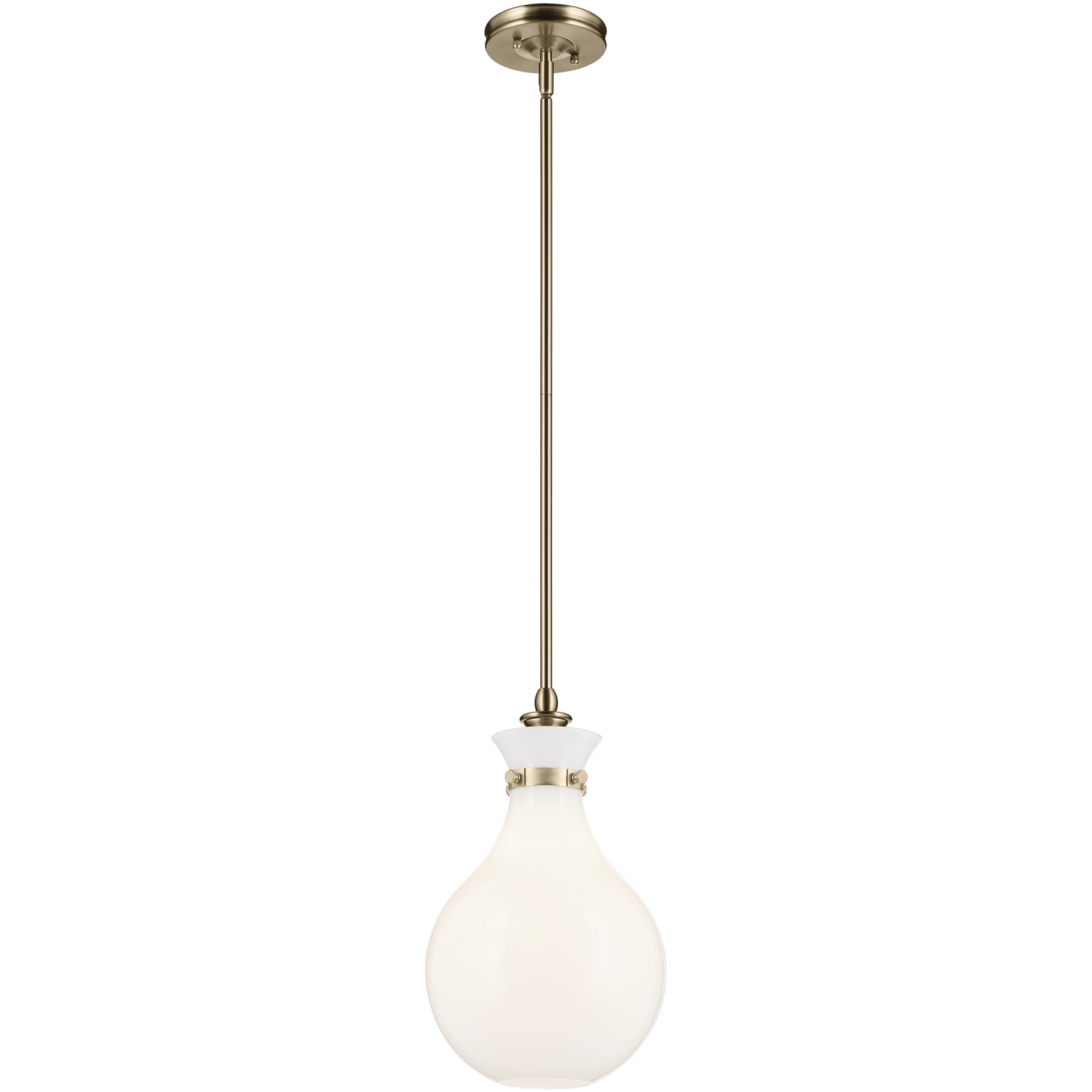 Laria 1 Light Champagne Bronze Pendant Ceiling Light in Opal