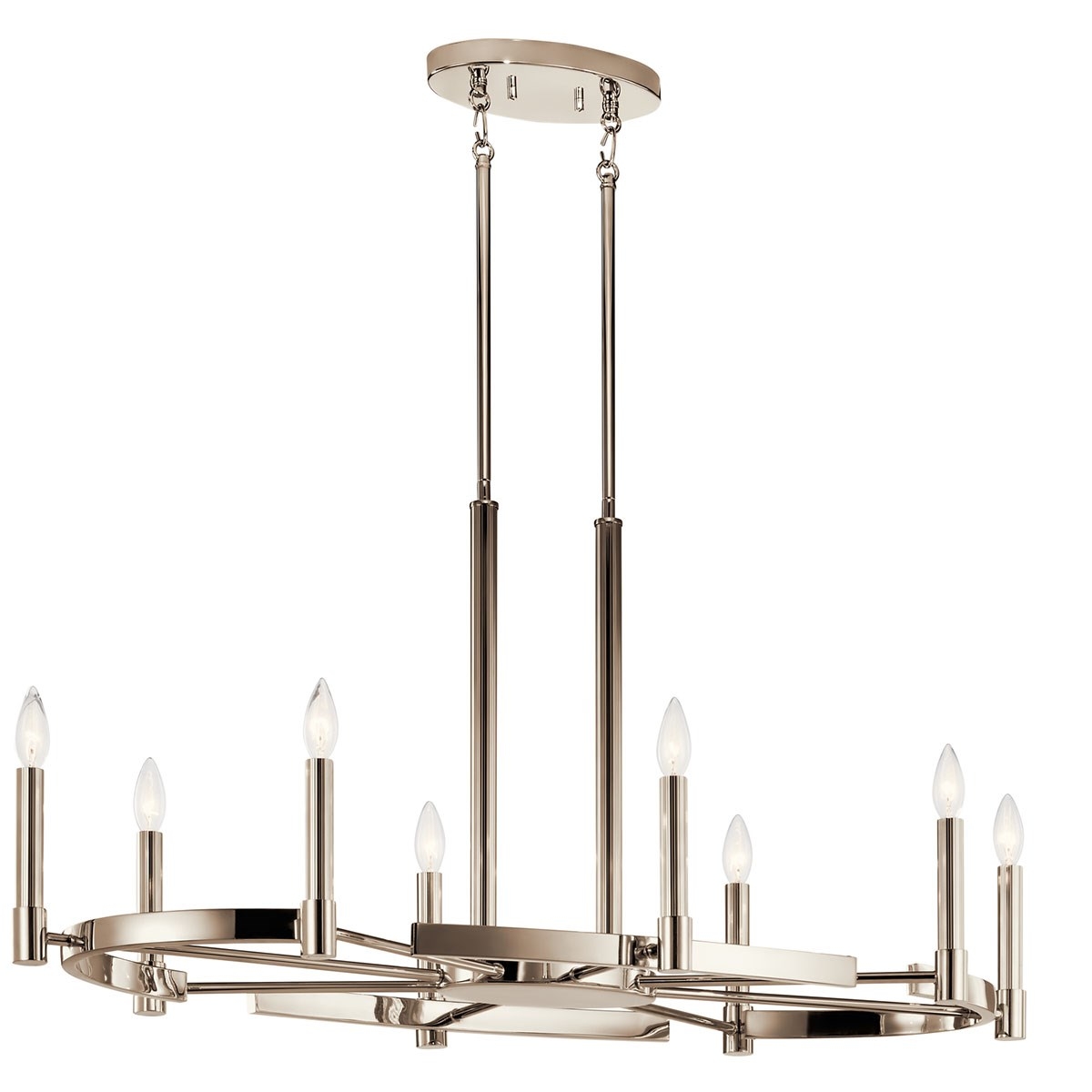 Tolani 8 Light 21.5 inch Polished Nickel Chandelier Ceiling Light, Oval Pendant